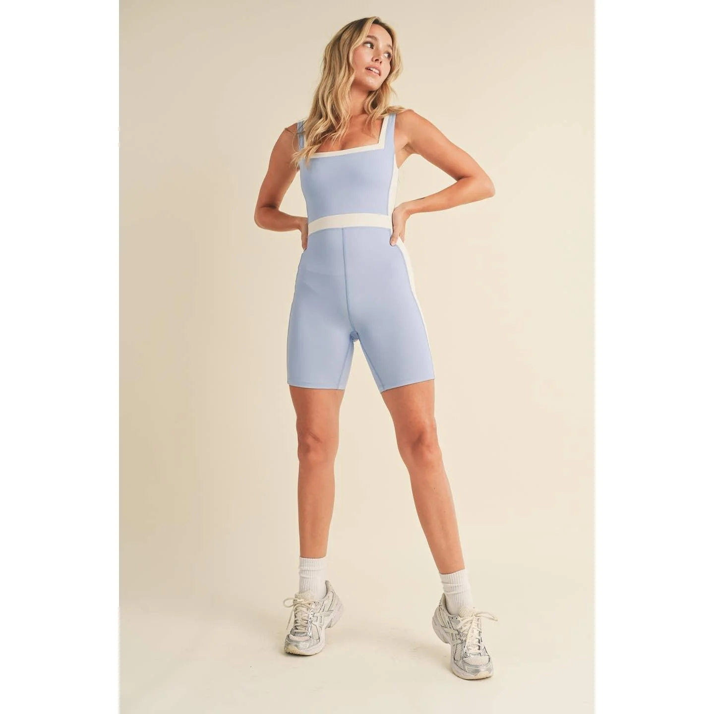 Color Block Romper in Blue [Sizes S-L] - Image 6