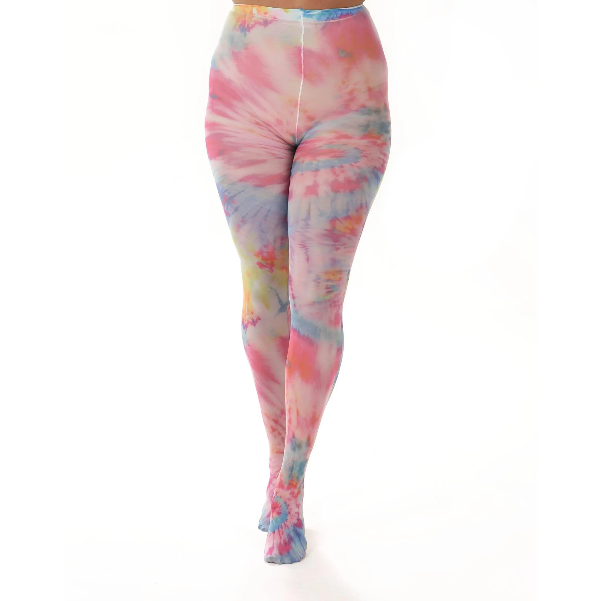 Colour Burst Tie Dye Printed Tights | One Size - Image 3