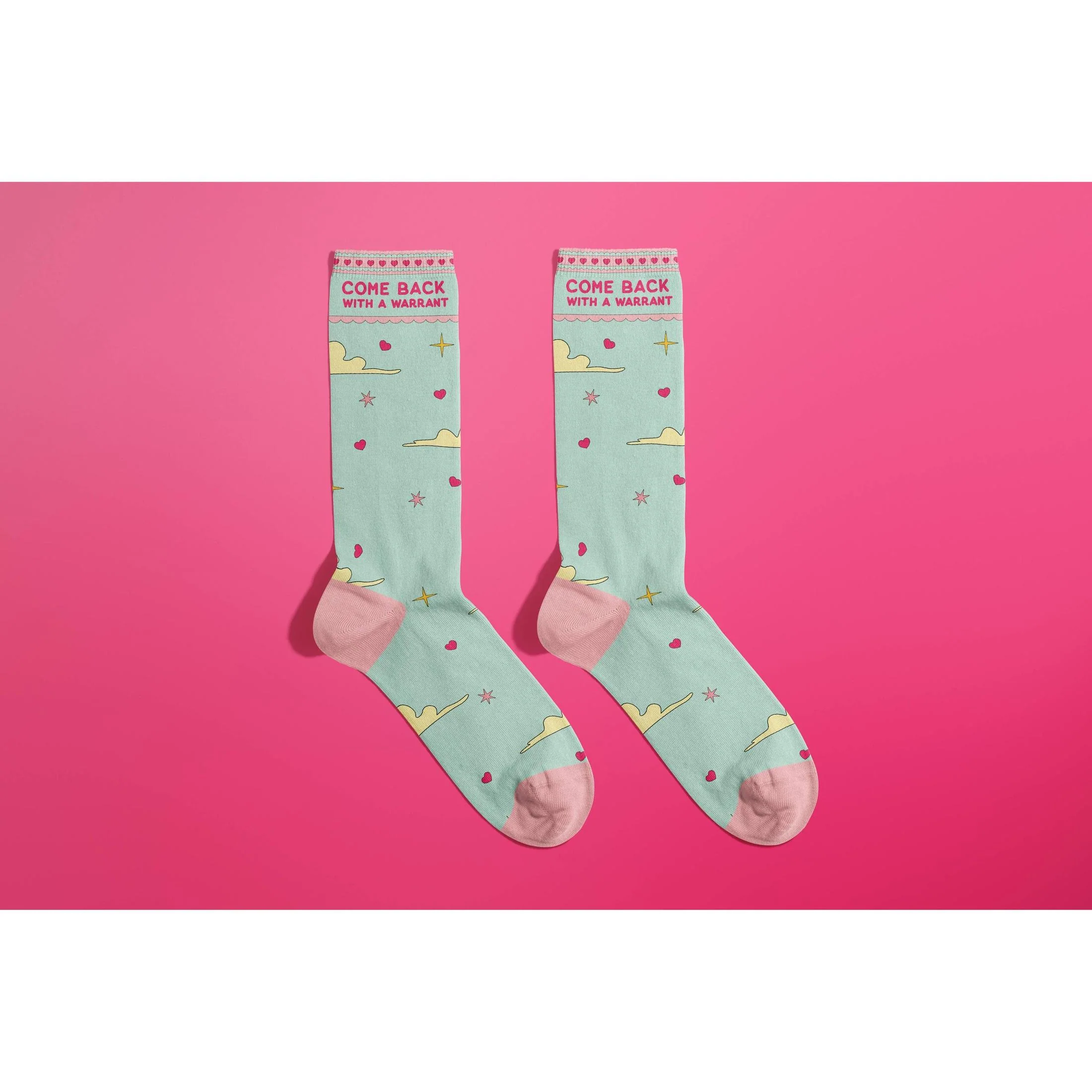 Come Back With A Warrant Women's Crew Socks | Novelty Funny Sock - Image 3