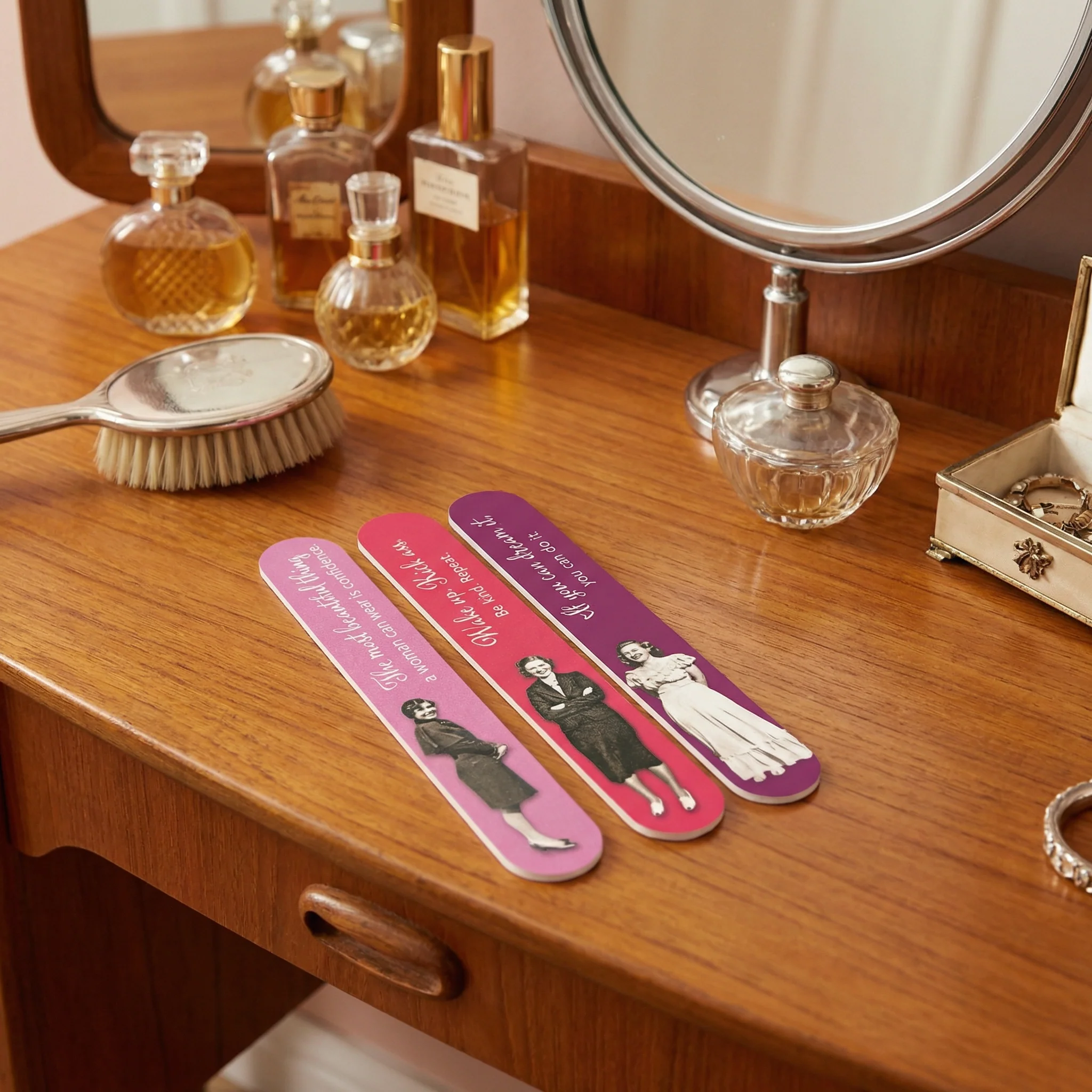 Confidence Emery Boards Set of 3 Inspirational Vintage Nail Files SME25 - Image 2