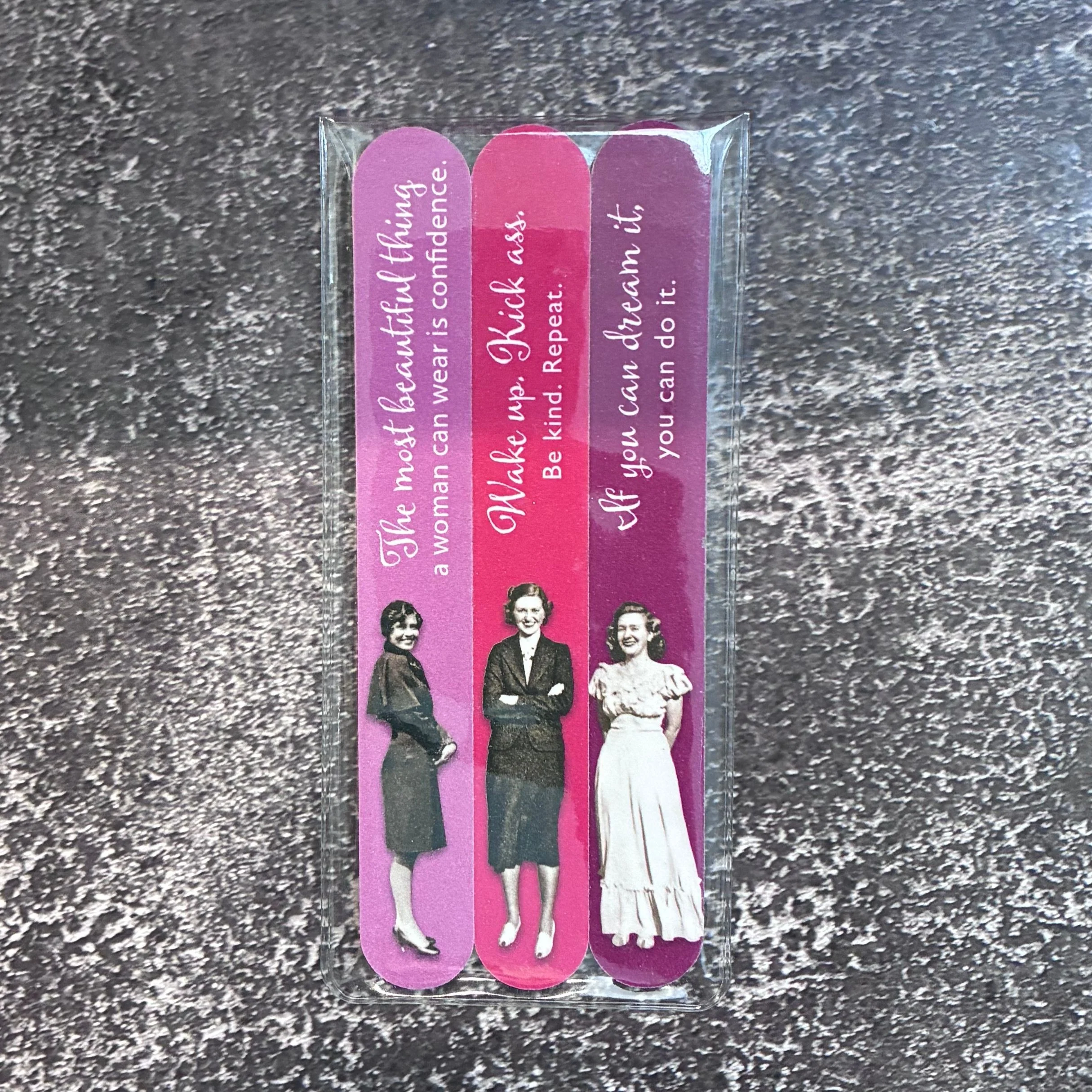 Confidence Emery Boards Set of 3 Inspirational Vintage Nail Files SME25 - Image 3
