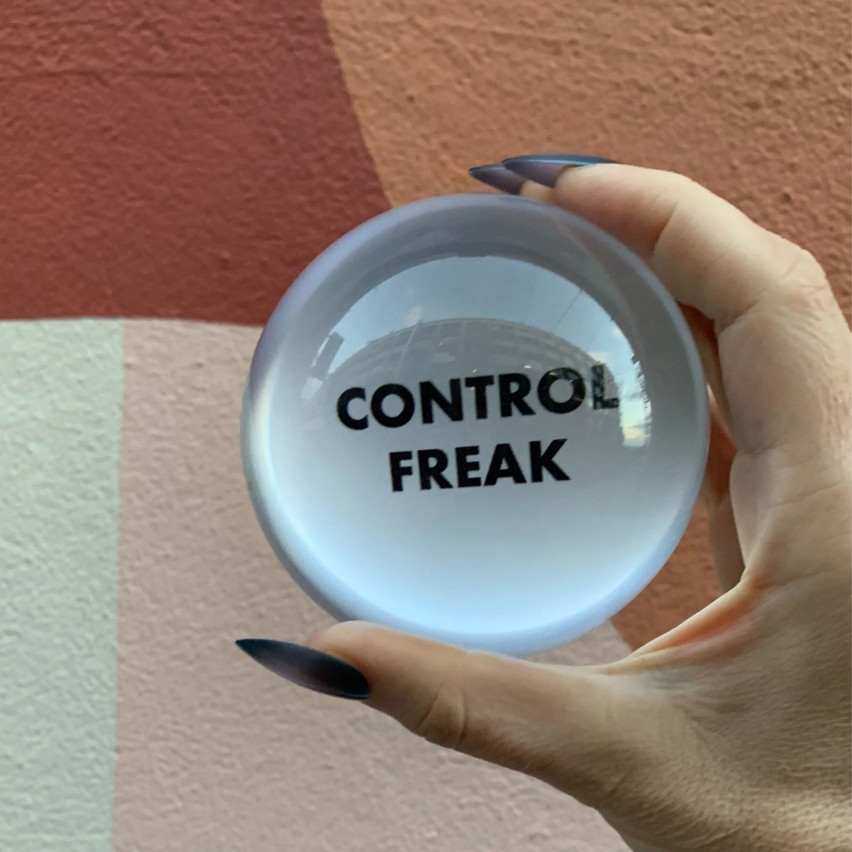 Control Freak Glass Dome Paperweight | Paper Document Holder | Desk Organizer Ornament - Image 5