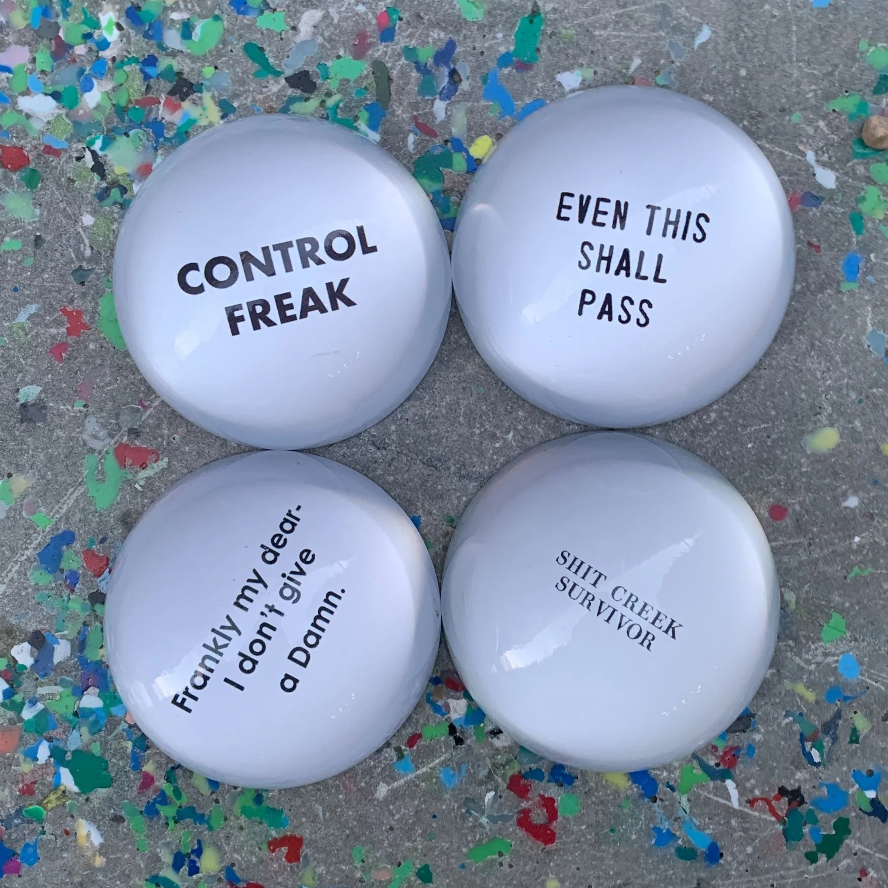 Control Freak Glass Dome Paperweight | Paper Document Holder | Desk Organizer Ornament - Image 8