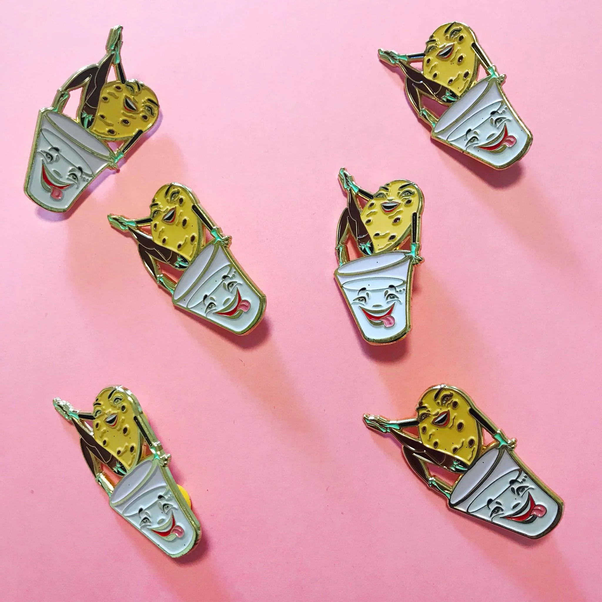 Cookie and Milk Soft Enamel Pin with Glitter | Cute Dessert Lapel Pin - Image 3