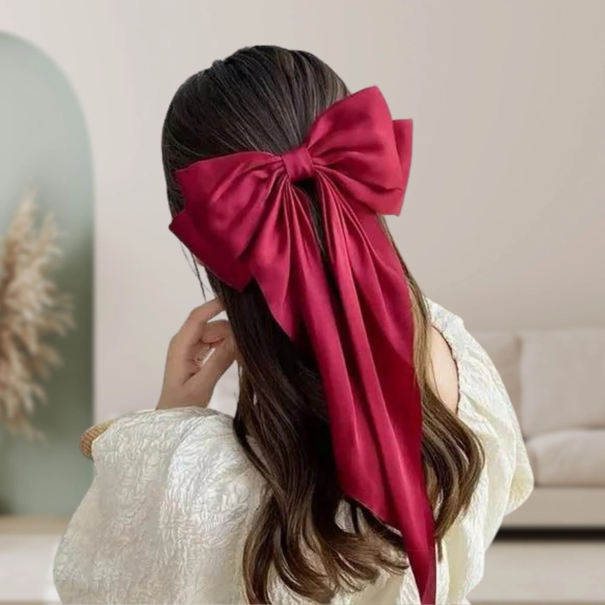 Coquettecore Extra Long Satin Hair Bow in 8 Colors
