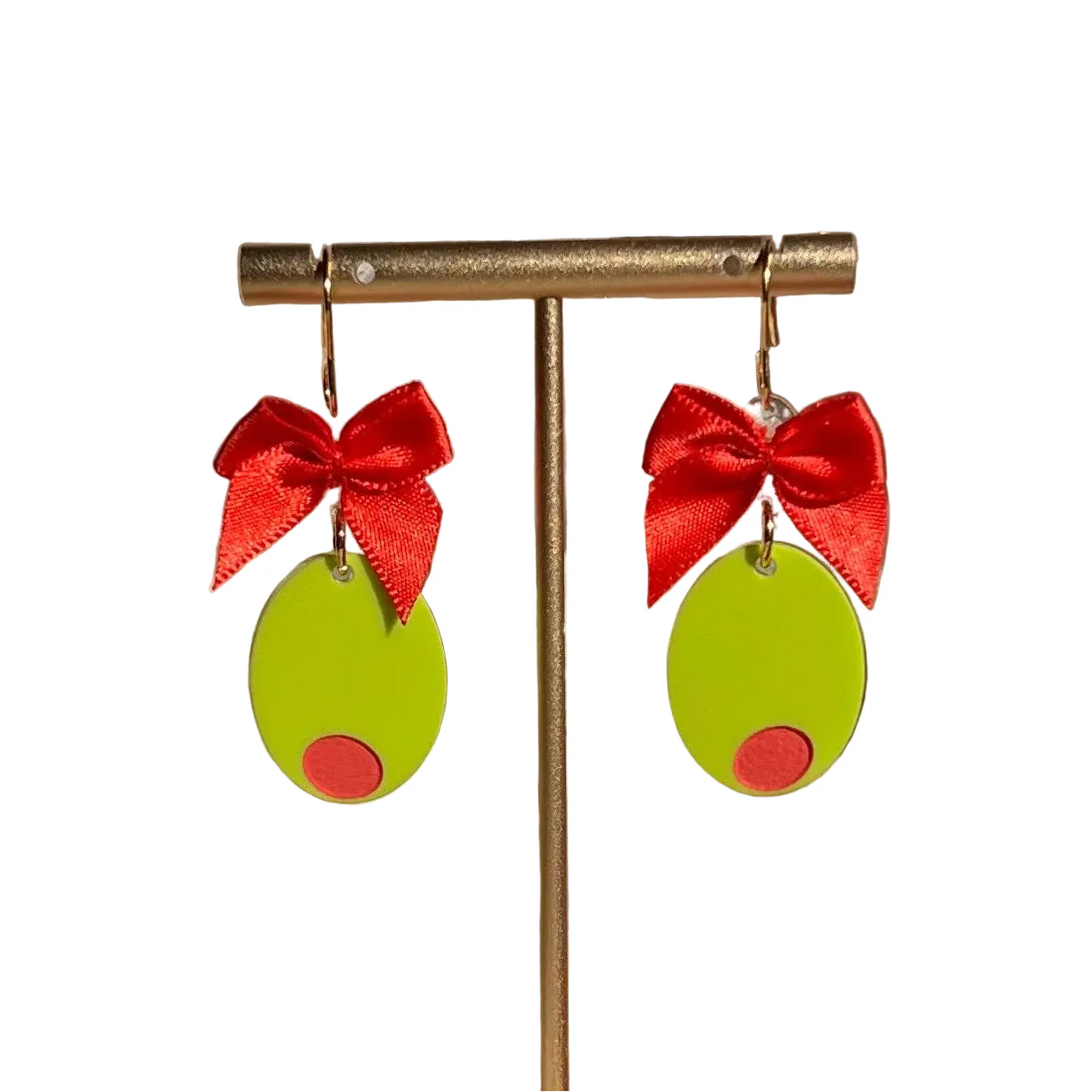 Coquette Olive Earrings | Handmade - Image 3