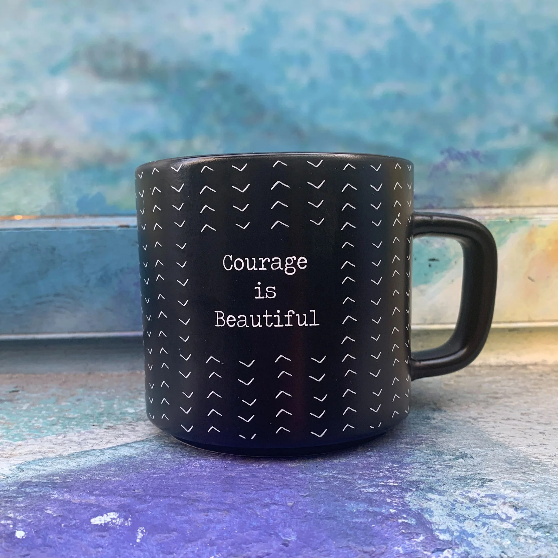 Courage Is Beautiful Stackable Mug | Stoneware Coffee Tea Cup | 14oz. - Image 6