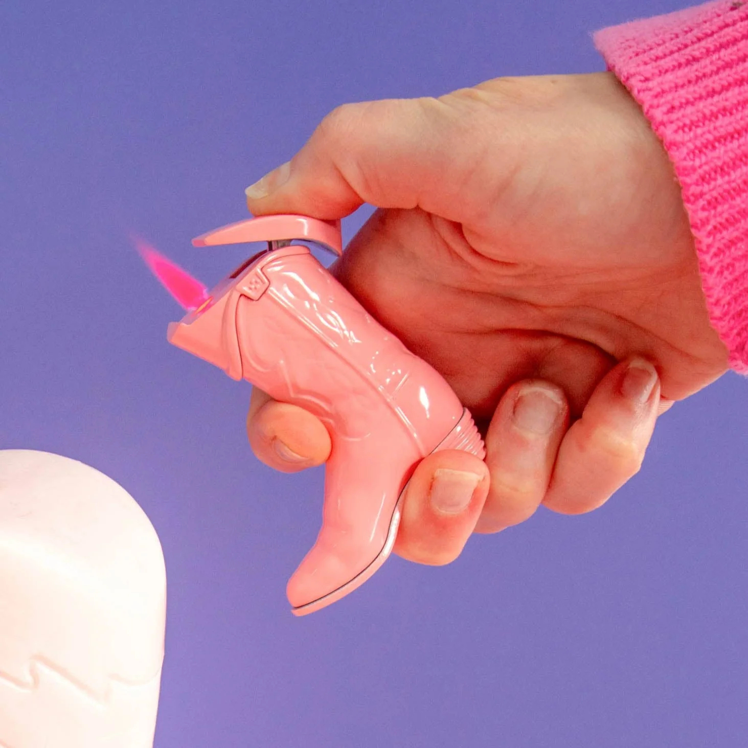 Cowboy Boot Lighter | Refillable Windproof Pink Flame Cigarette Torch Igniter | 3" tall