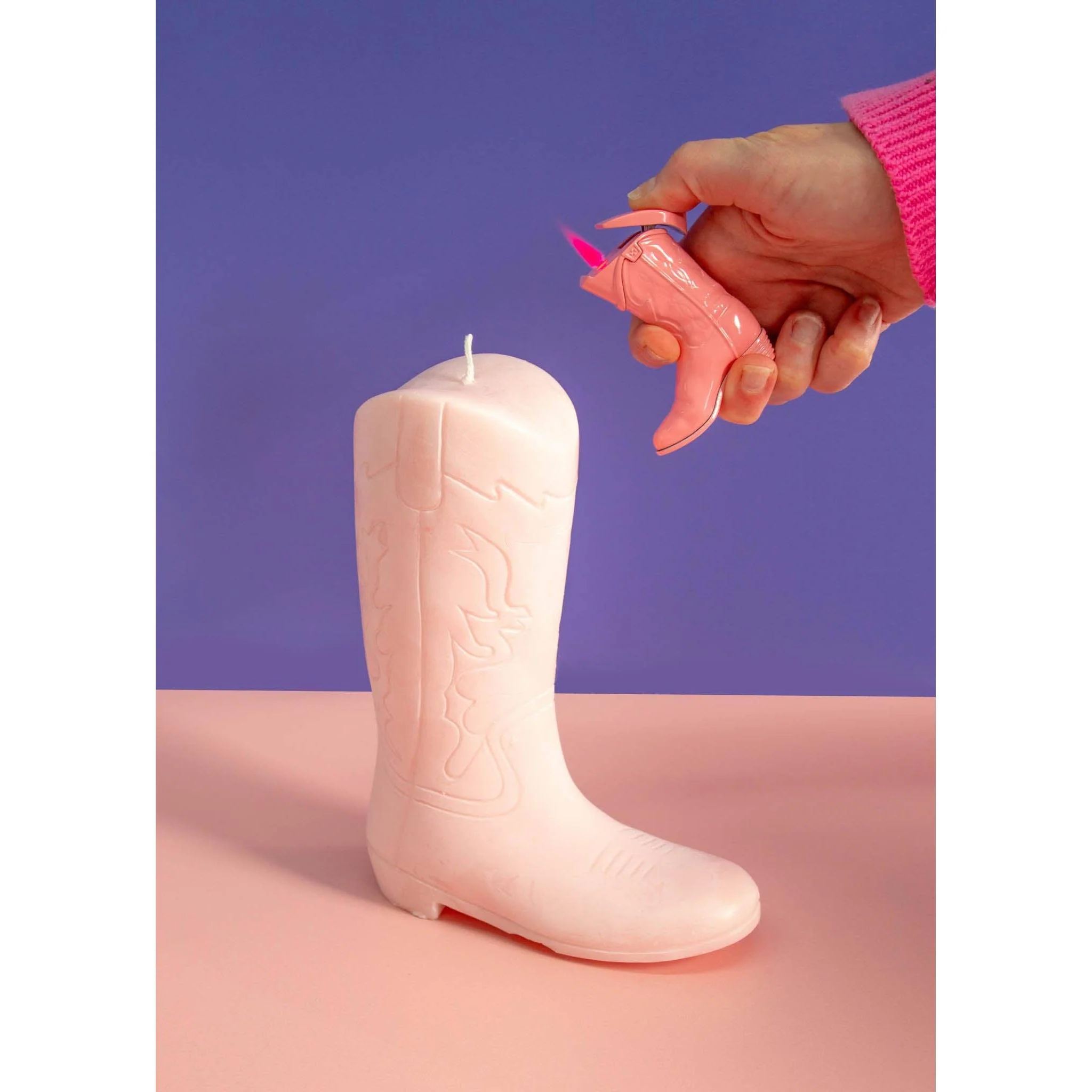 Cowboy Boot Lighter | Refillable Windproof Pink Flame Cigarette Torch Igniter | 3" tall - Image 4
