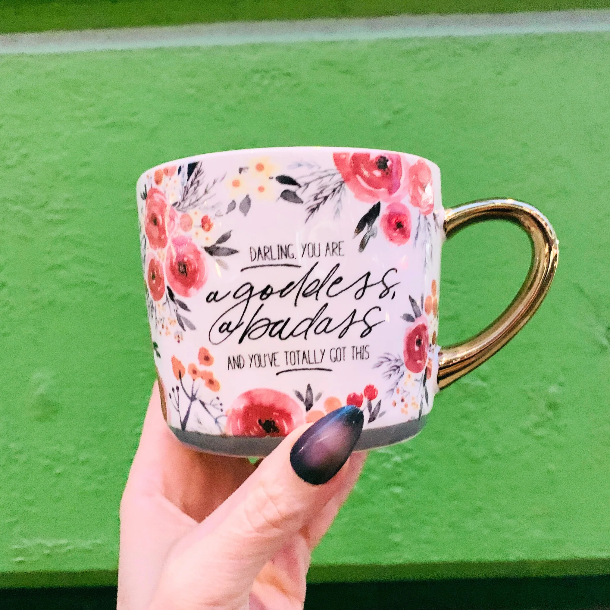 Darling You Are A Goddess A Badass Cozy Gold Handle Mug | Stoneware Coffee Tea Cup | 15oz - Image 6