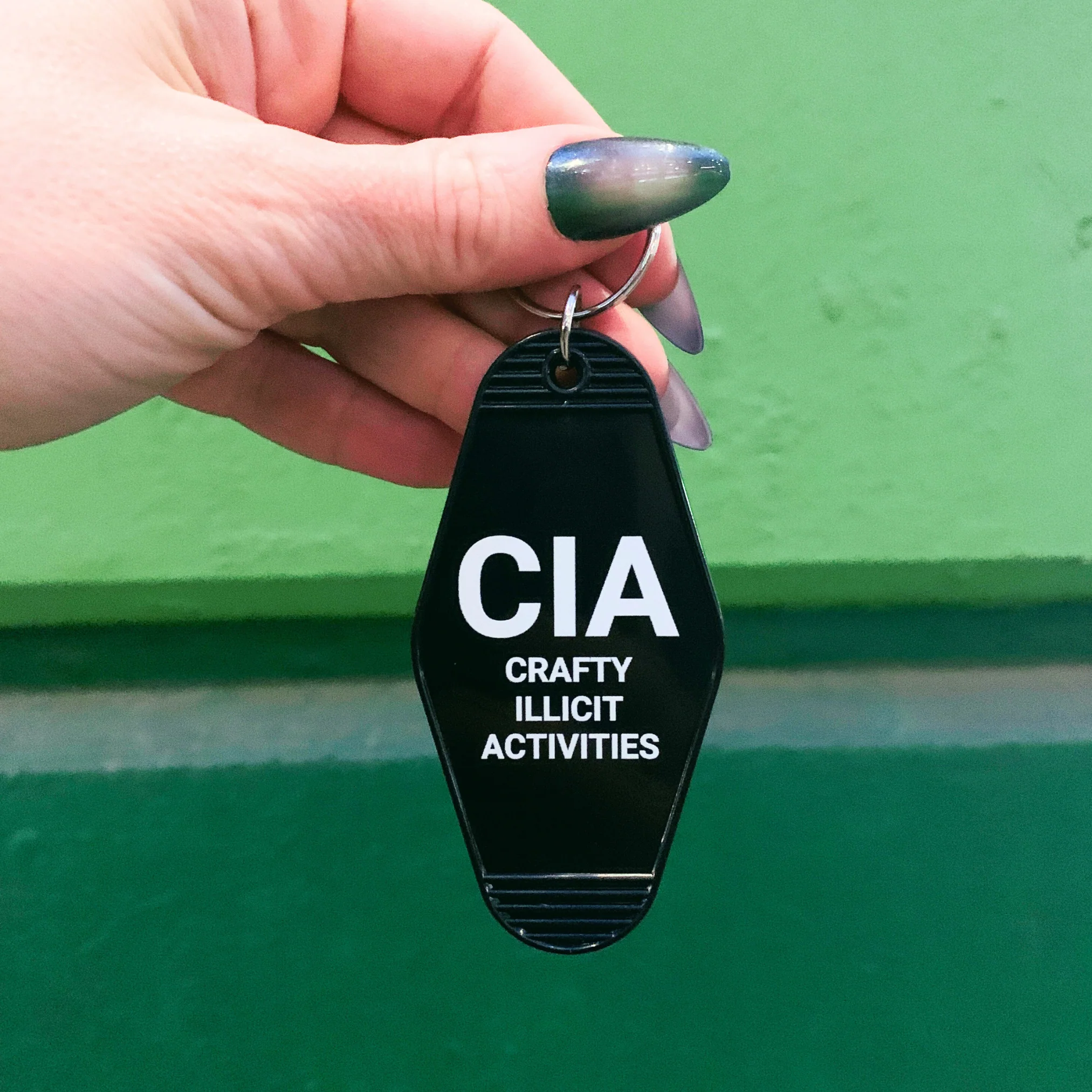 Crafty Illicit Activities Motel Style Keychain in Black - Image 2