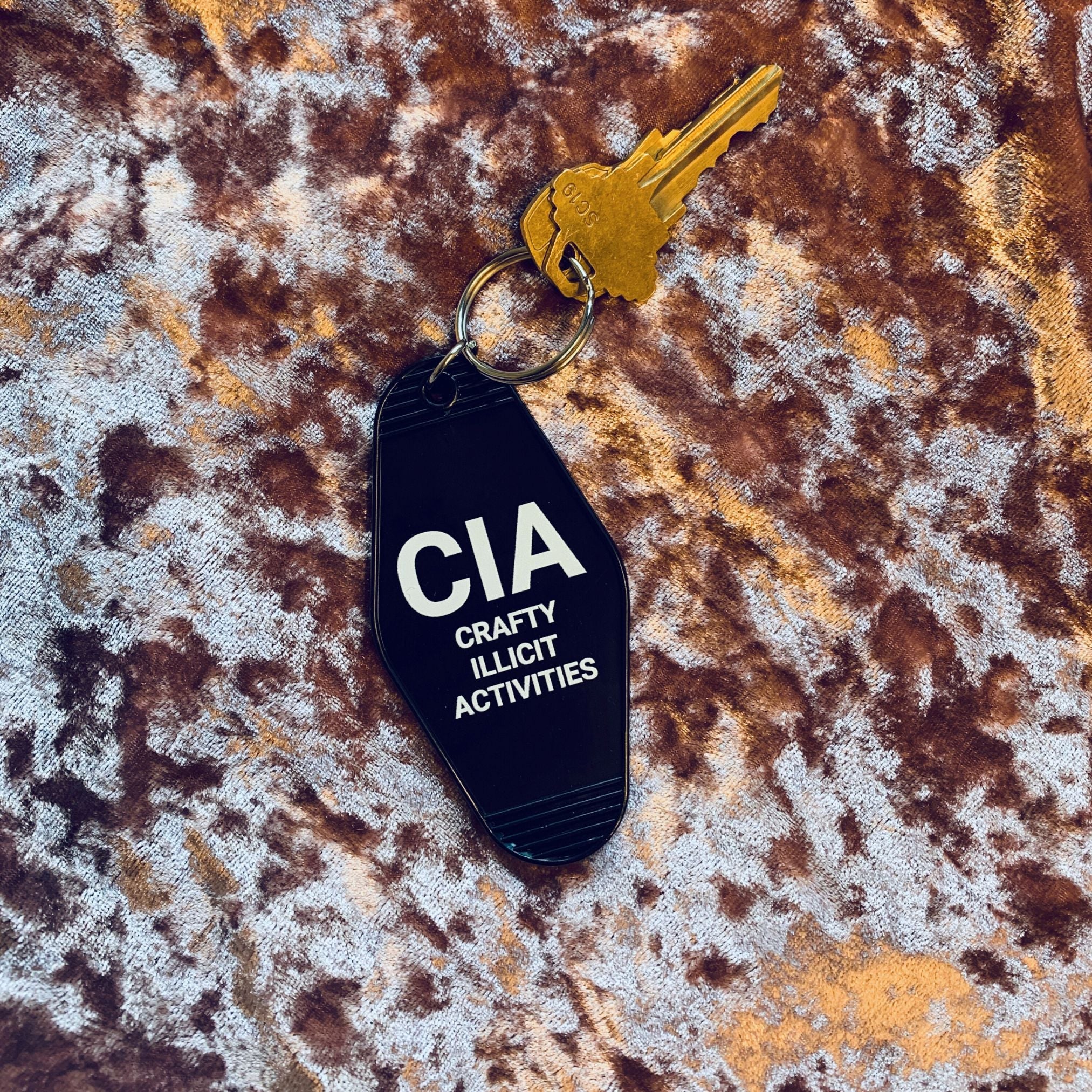 Crafty Illicit Activities Motel Style Keychain in Black - Image 4