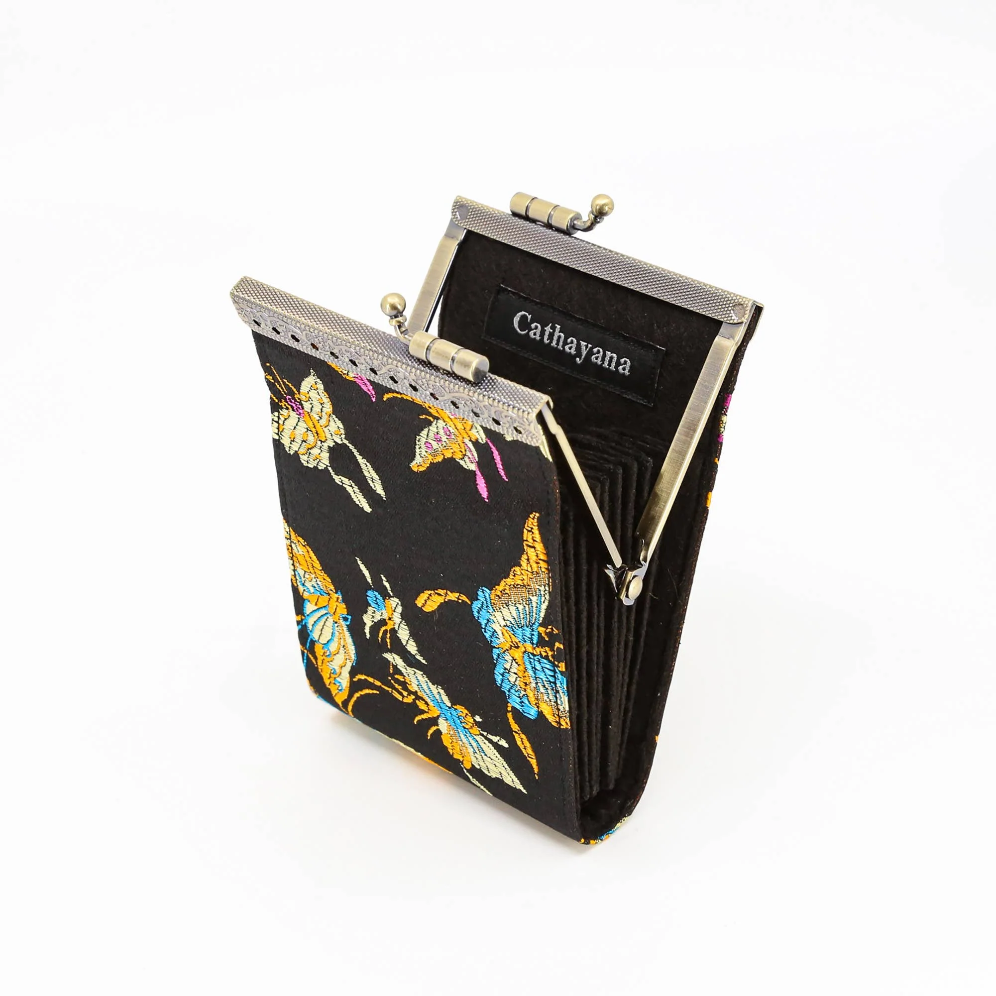 Credit Card Holder in Black and Butterfly | 10 Slots | RFID Blocking - Image 3