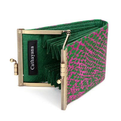 Credit Card Holder in Teal and Pink Peacock | 10 Slots | RFID Blocking - Image 2