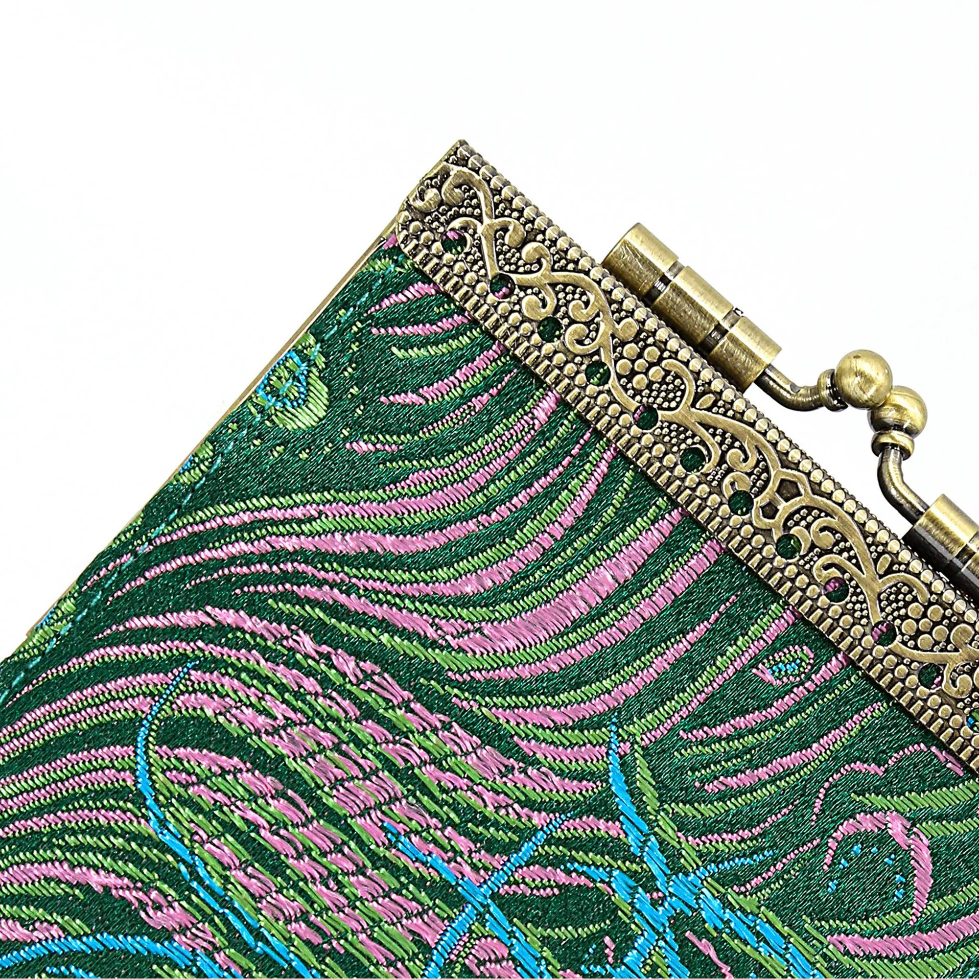 Credit Card Holder in Teal and Pink Peacock | 10 Slots | RFID Blocking - Image 4