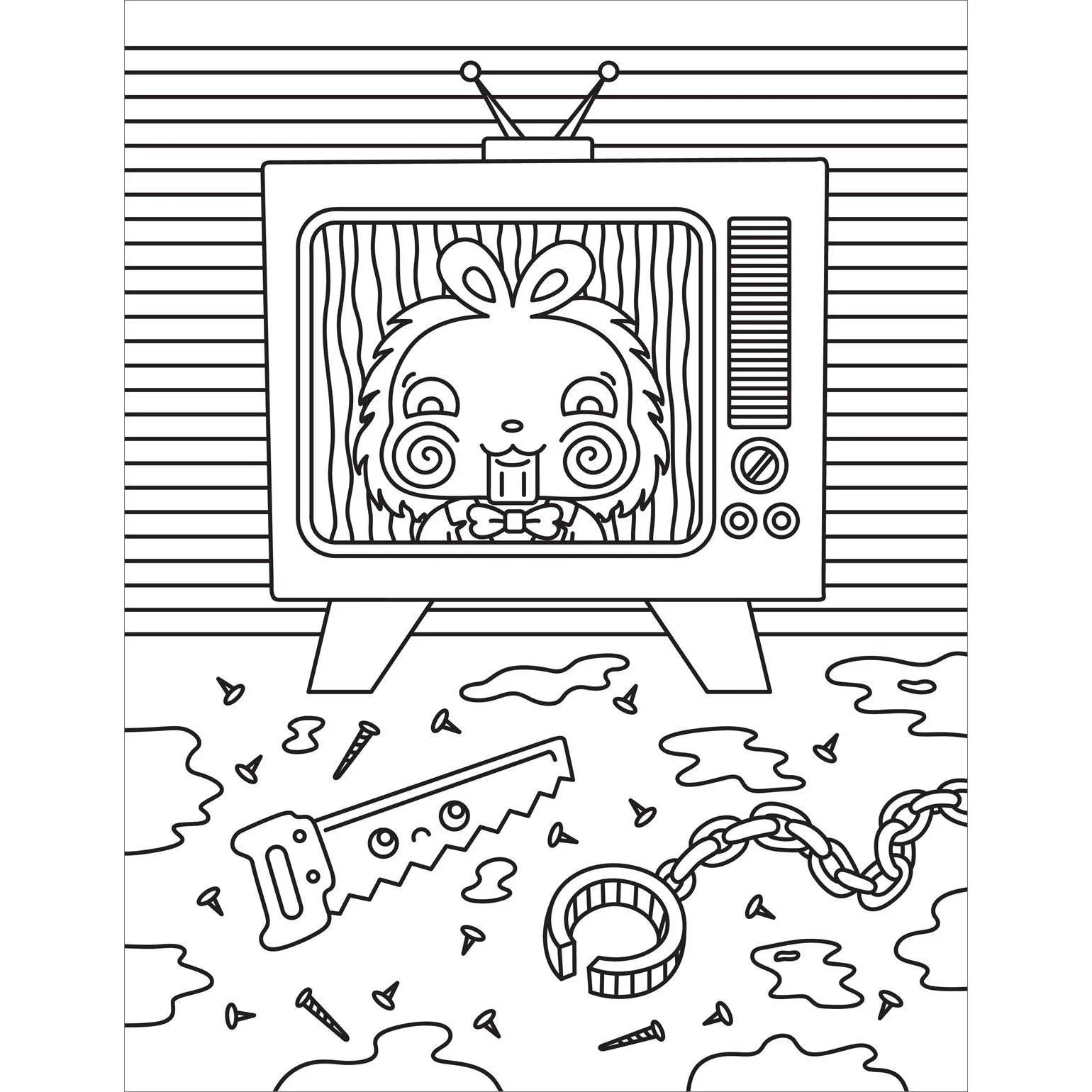 Creepy Cute Horror Coloring Book for Adults | Kawaii Monsters & Classic Scary Scenes - Image 10
