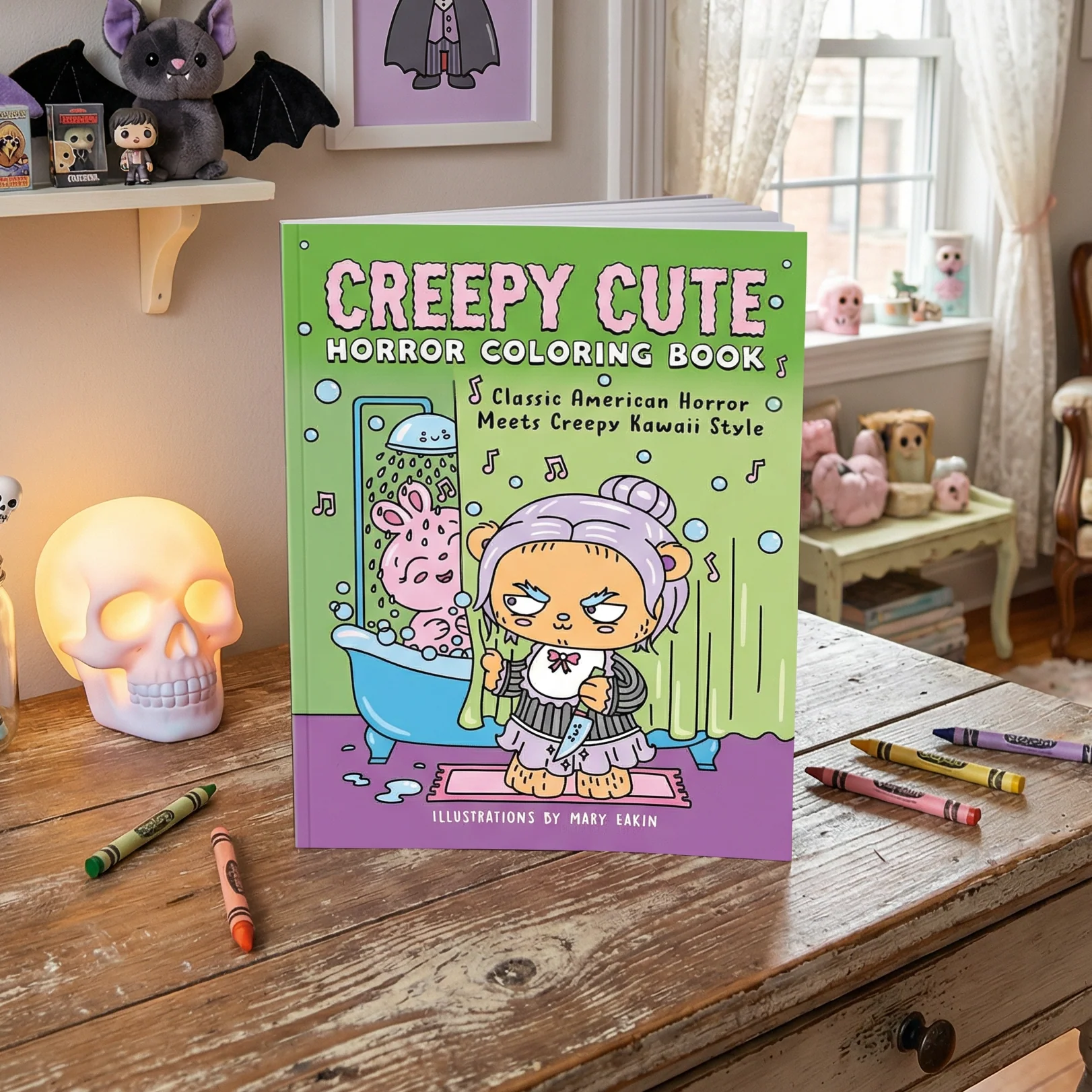 Creepy Cute Horror Coloring Book for Adults | Kawaii Monsters & Classic Scary Scenes - Image 13