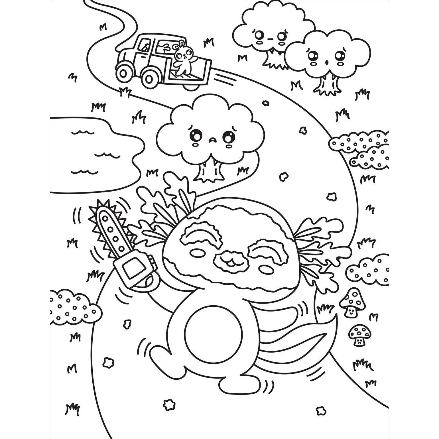 Creepy Cute Horror Coloring Book for Adults | Kawaii Monsters & Classic Scary Scenes - Image 4