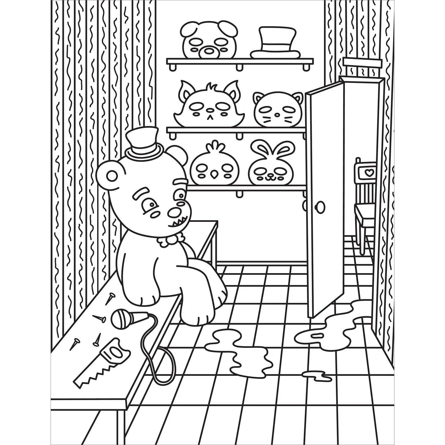 Creepy Cute Horror Coloring Book for Adults | Kawaii Monsters & Classic Scary Scenes - Image 6