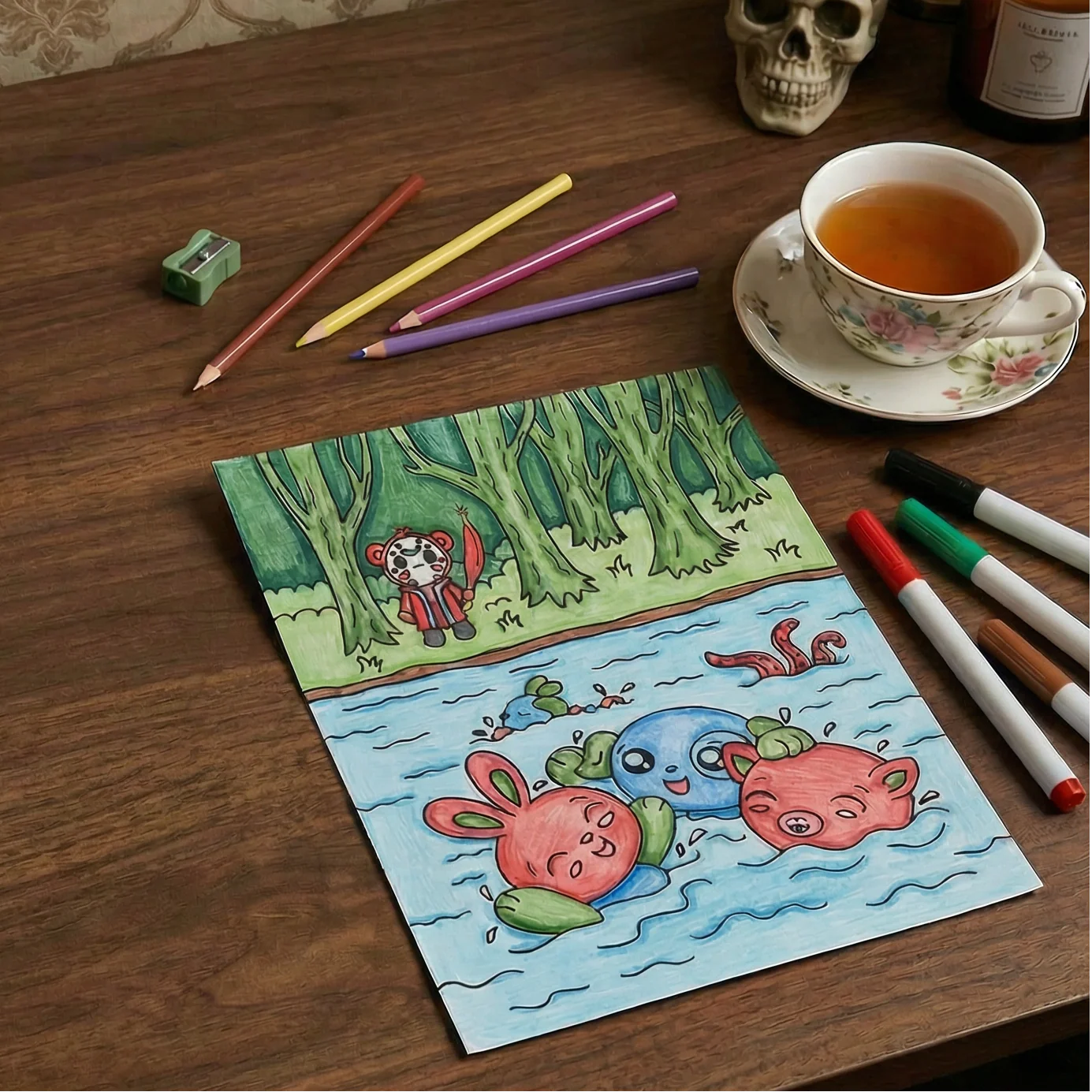 Creepy Cute Horror Coloring Book for Adults | Kawaii Monsters & Classic Scary Scenes - Image 9