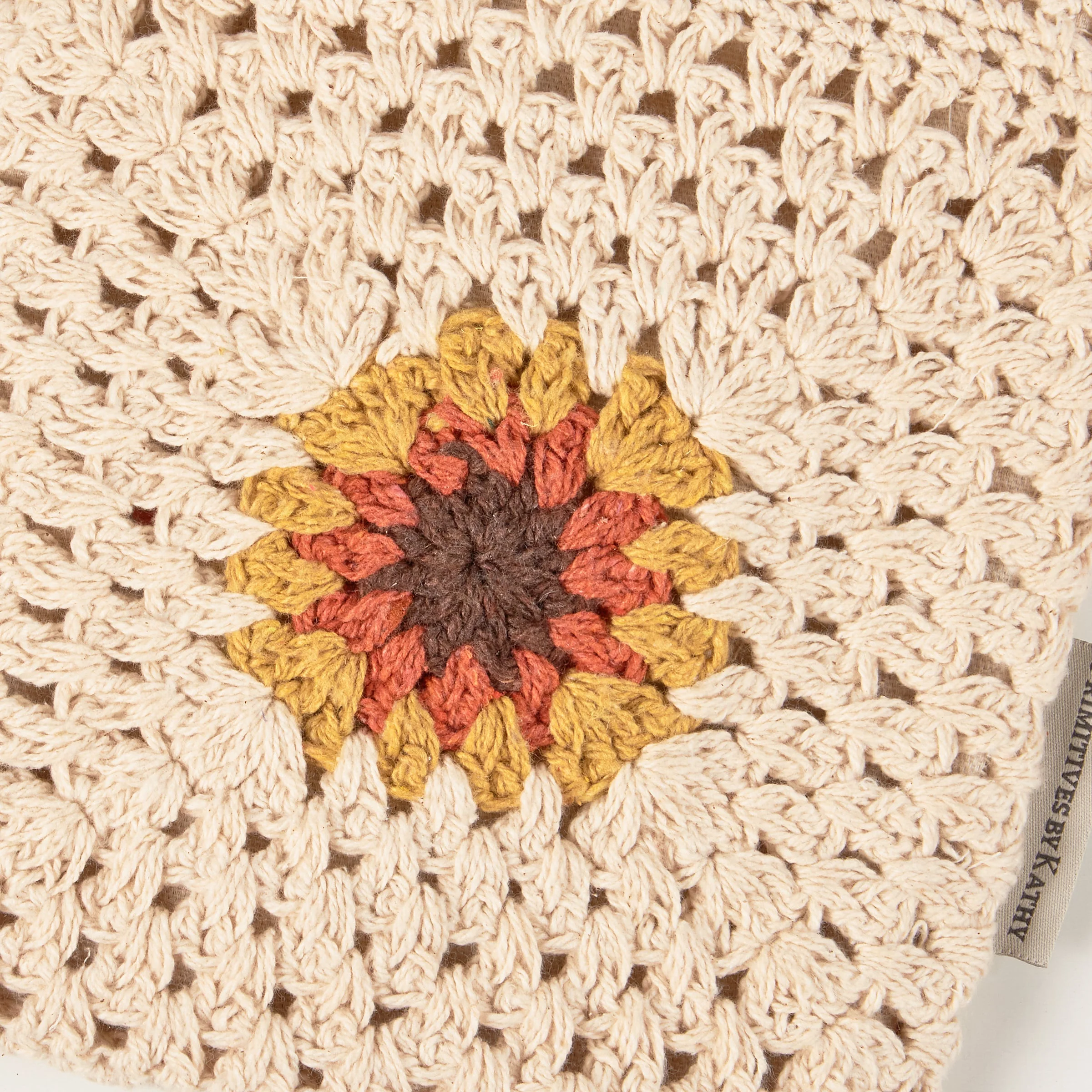 Crochet Sunflower Crossbody Bag | Shoulder Sling Handbag | 8" x 8" - Image 3