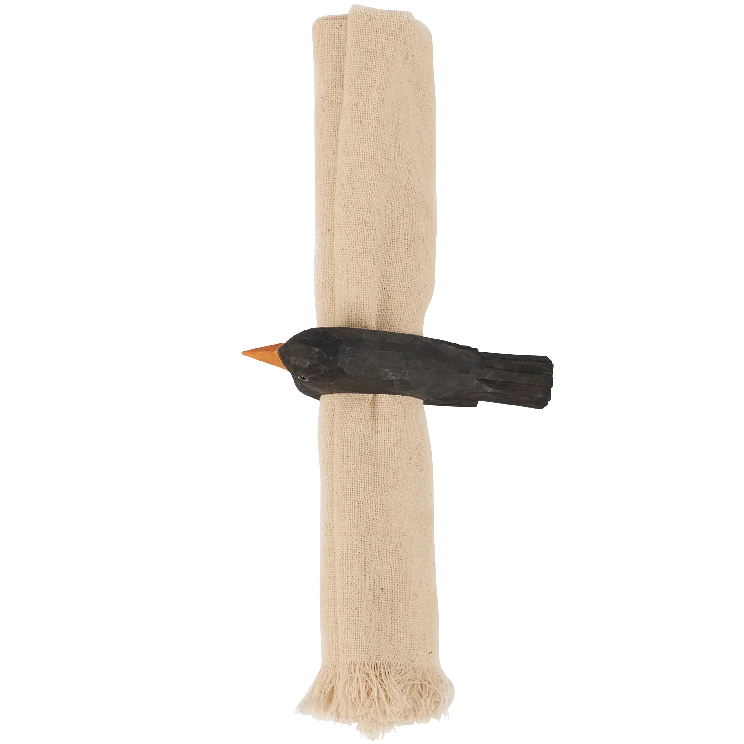 Crow Napkin Ring | Wooden Sculpted Black Bird Serviette Ring Table Napkin Holder | 4" x 2.75" - Image 8
