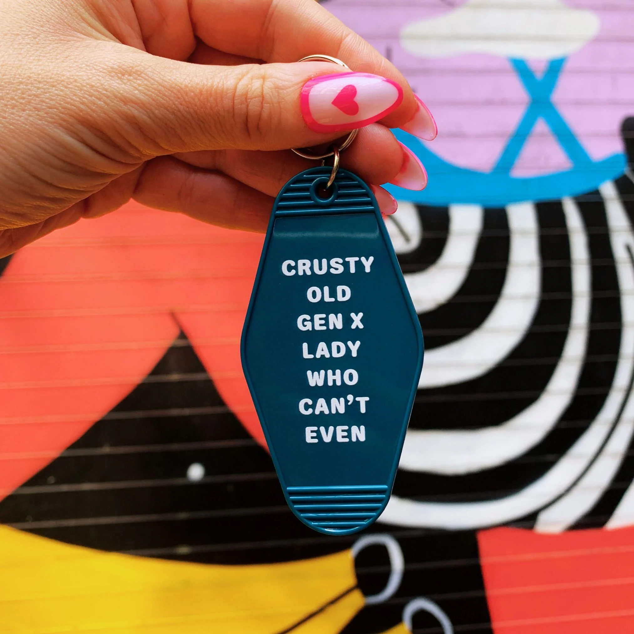 Crusty Old Gen X Lady Who Can't Even Keychain and Tote Bag Bundle | Motel Style Keyholder and Black Canvas Tote - Image 6