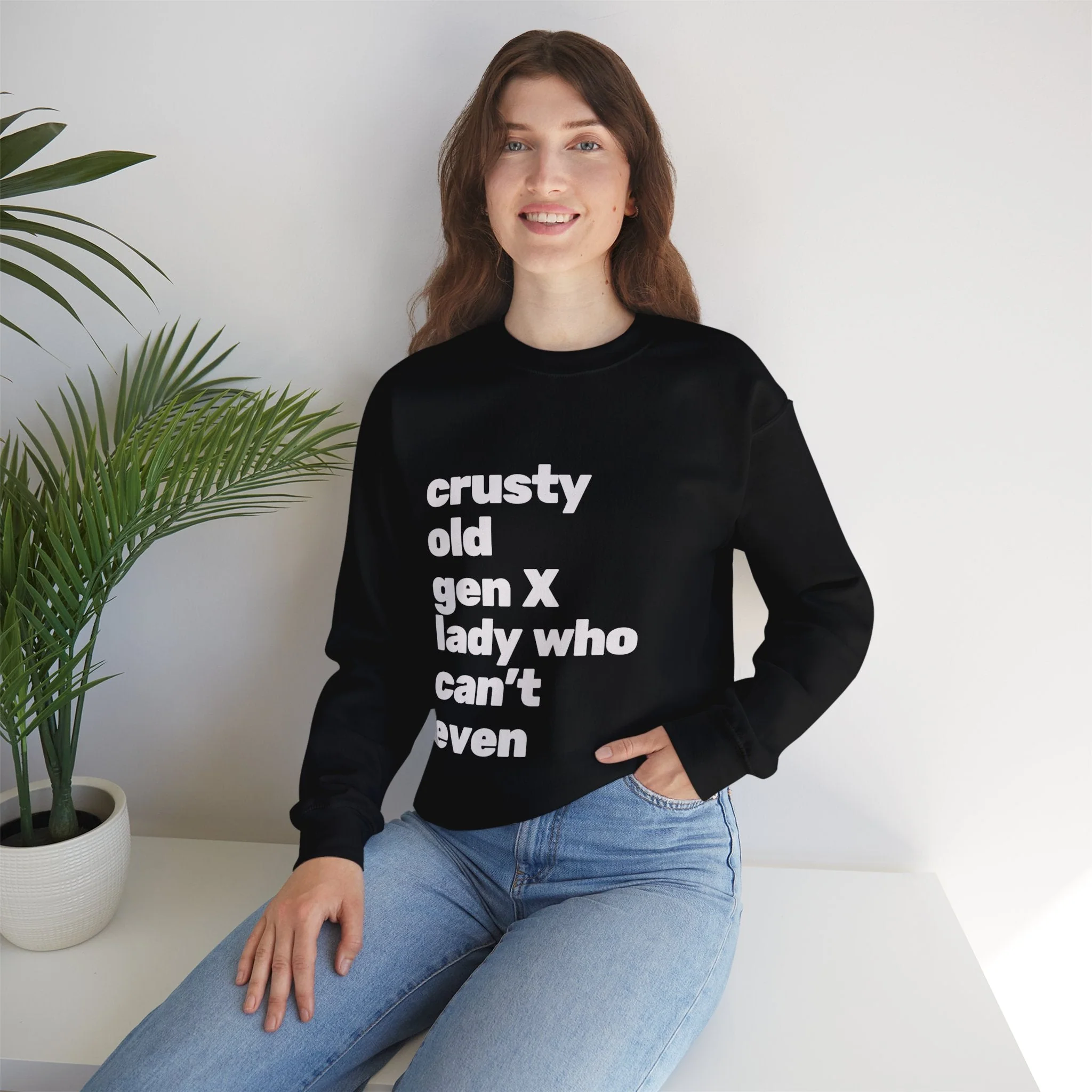 Crusty Old Gen X Lady Who Can't Even Unisex Heavy Blend™ Crewneck Sweatshirt Sizes SM-5XL | Plus Size Available - Image 6