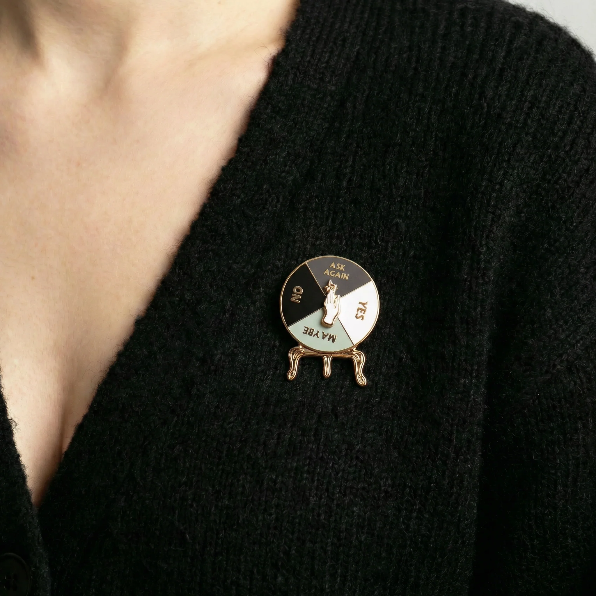 Crystal Ball Spinner Pin | Fortune Telling Enamel Pin Gold - Image 6