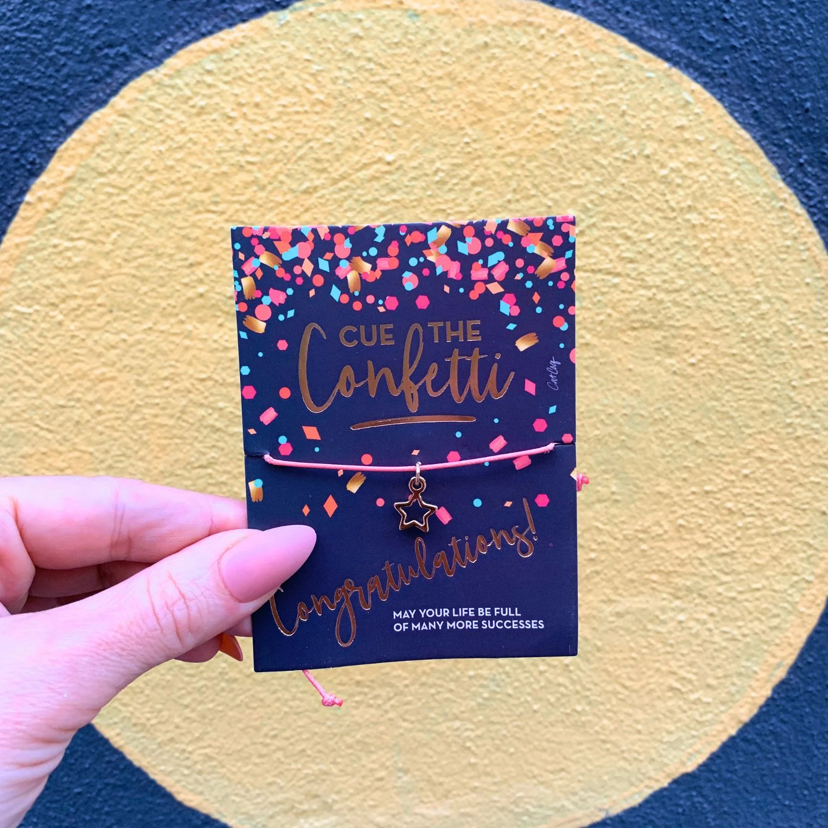 Cue the Confetti Congratulations Bracelet on a Gift Card | Star Charm Jewelry - Image 5