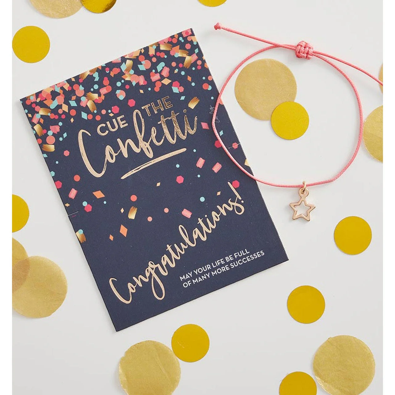 Cue the Confetti Congratulations Bracelet on a Gift Card | Star Charm Jewelry - Image 6