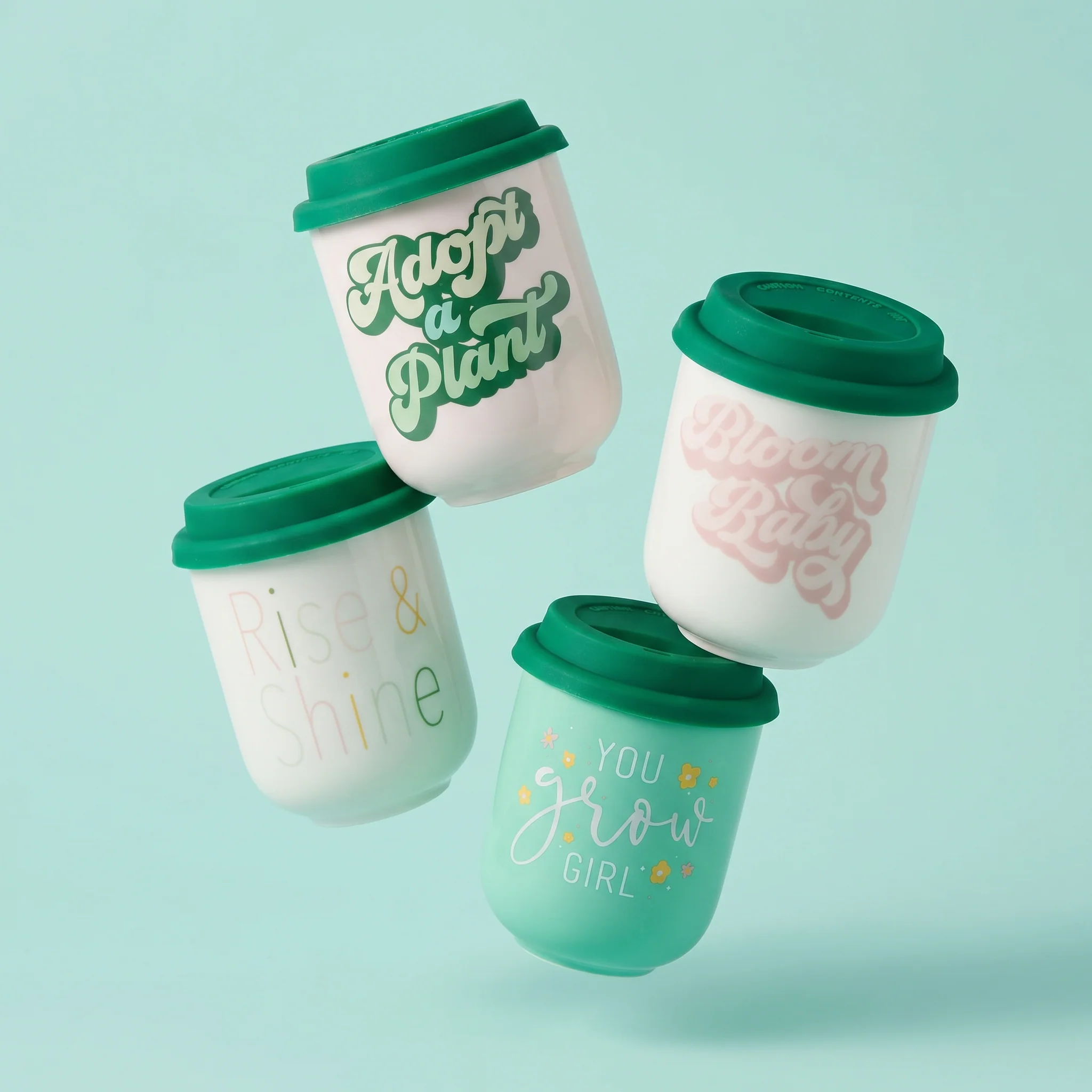 Cute Ceramic To Go Mugs with Silicone Lids | Plant Lover Gift - Image 33