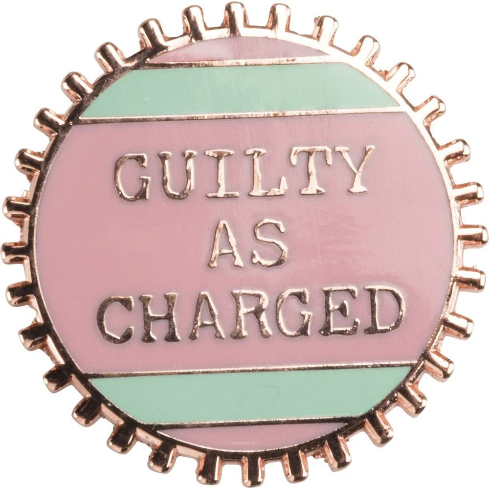 Guilty As Charged Pink and Mint Enamel Pin on Gift Card - Image 7