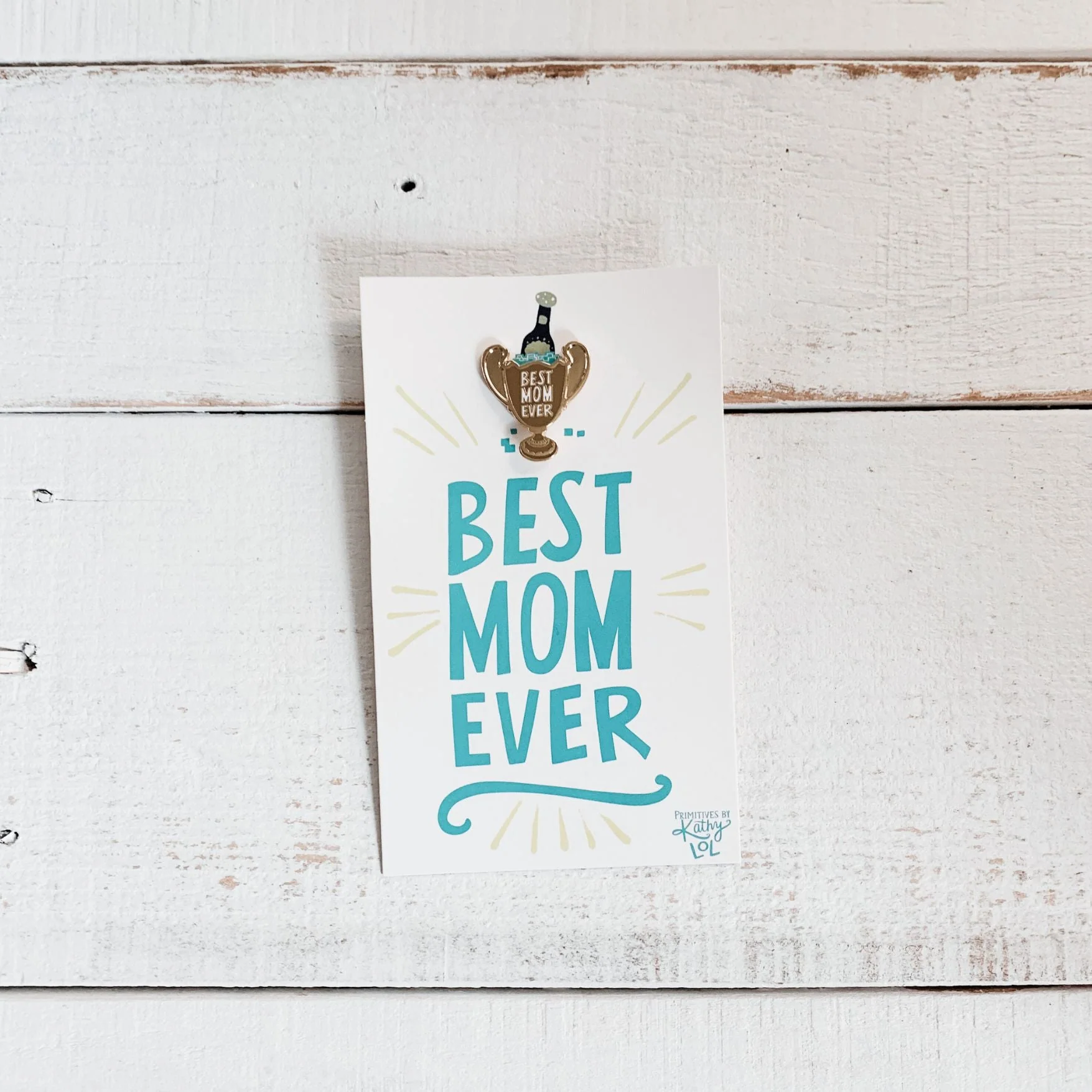 Best Mom Ever Trophy Enamel Pin and Card - Image 7