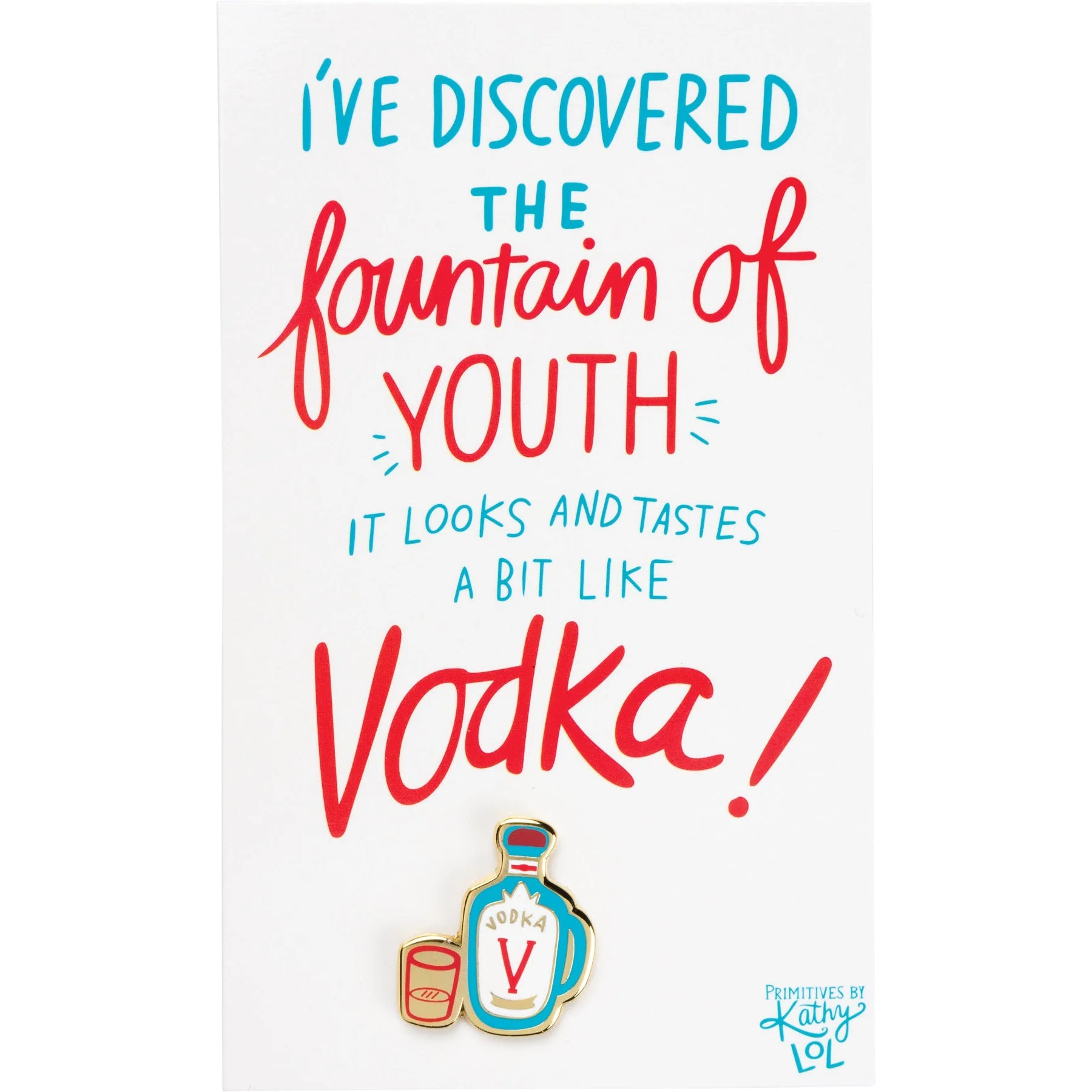 Fountain Of Youth Vodka Enamel Pin On Gift Card - Image 3