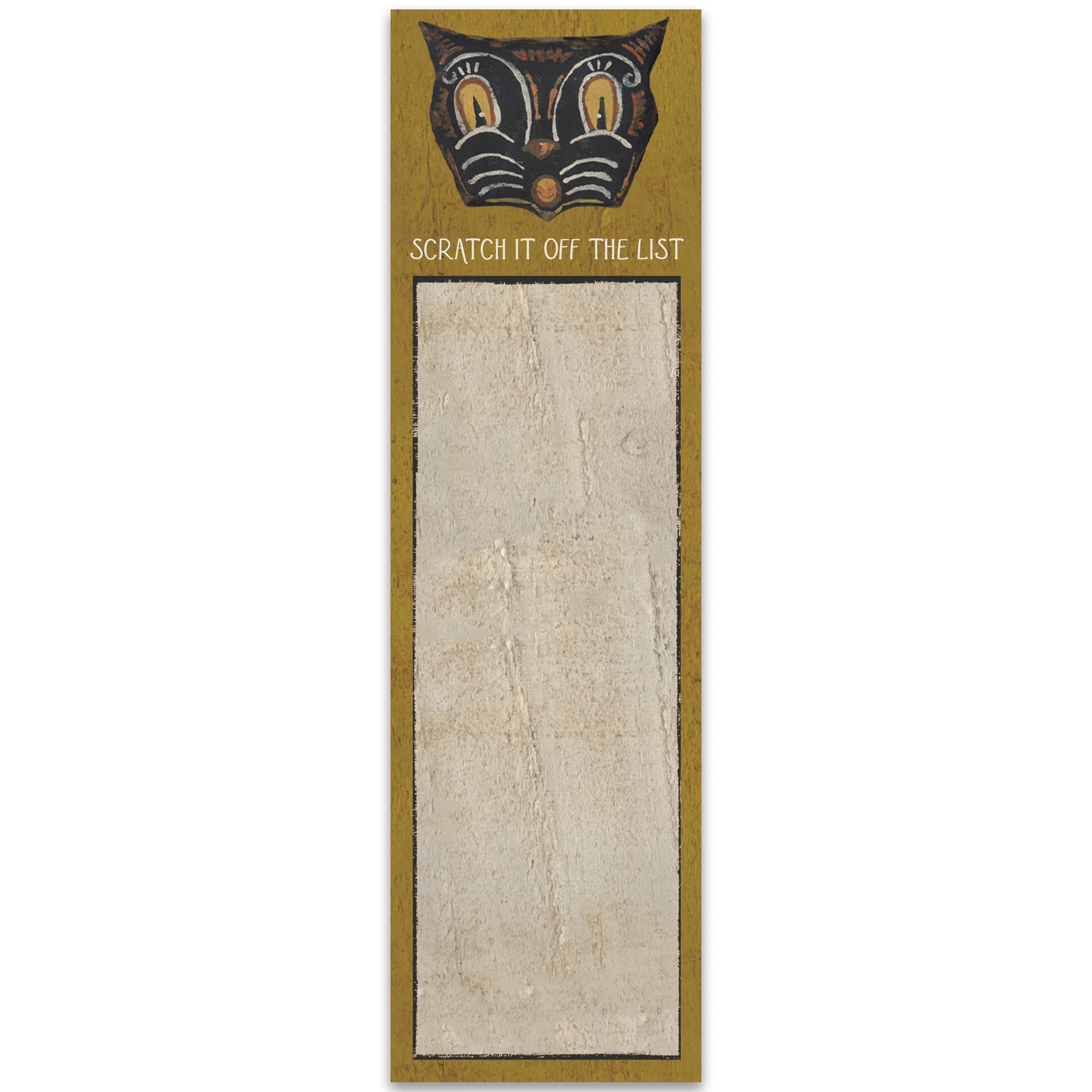 Vintage Tattoo Art "Scratch It Off The List" Magnetic List Pad | Cat Face Notepad - Image 2