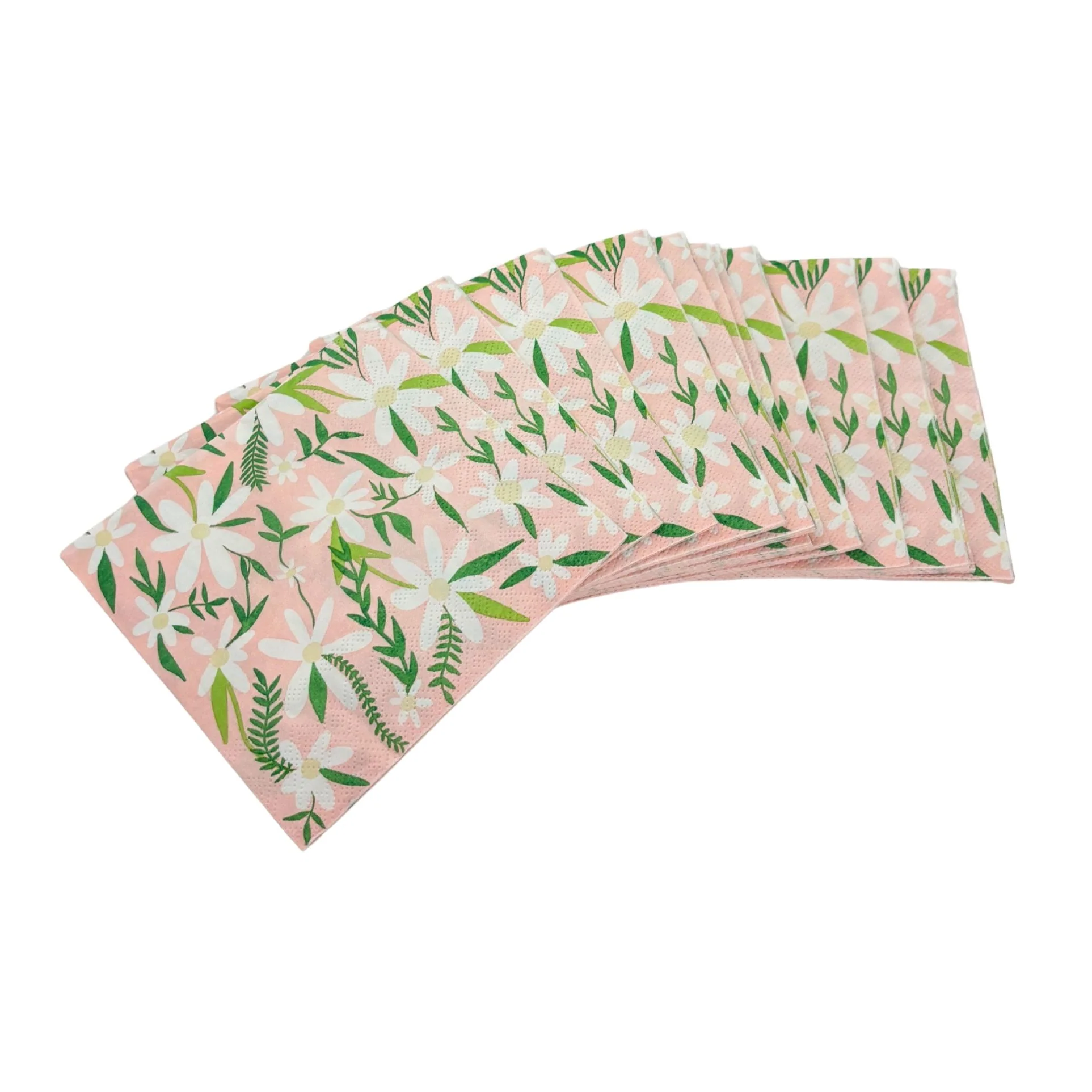 Daisies Floral Party/Beverage/Cocktail Napkins | 5" Square - Image 3
