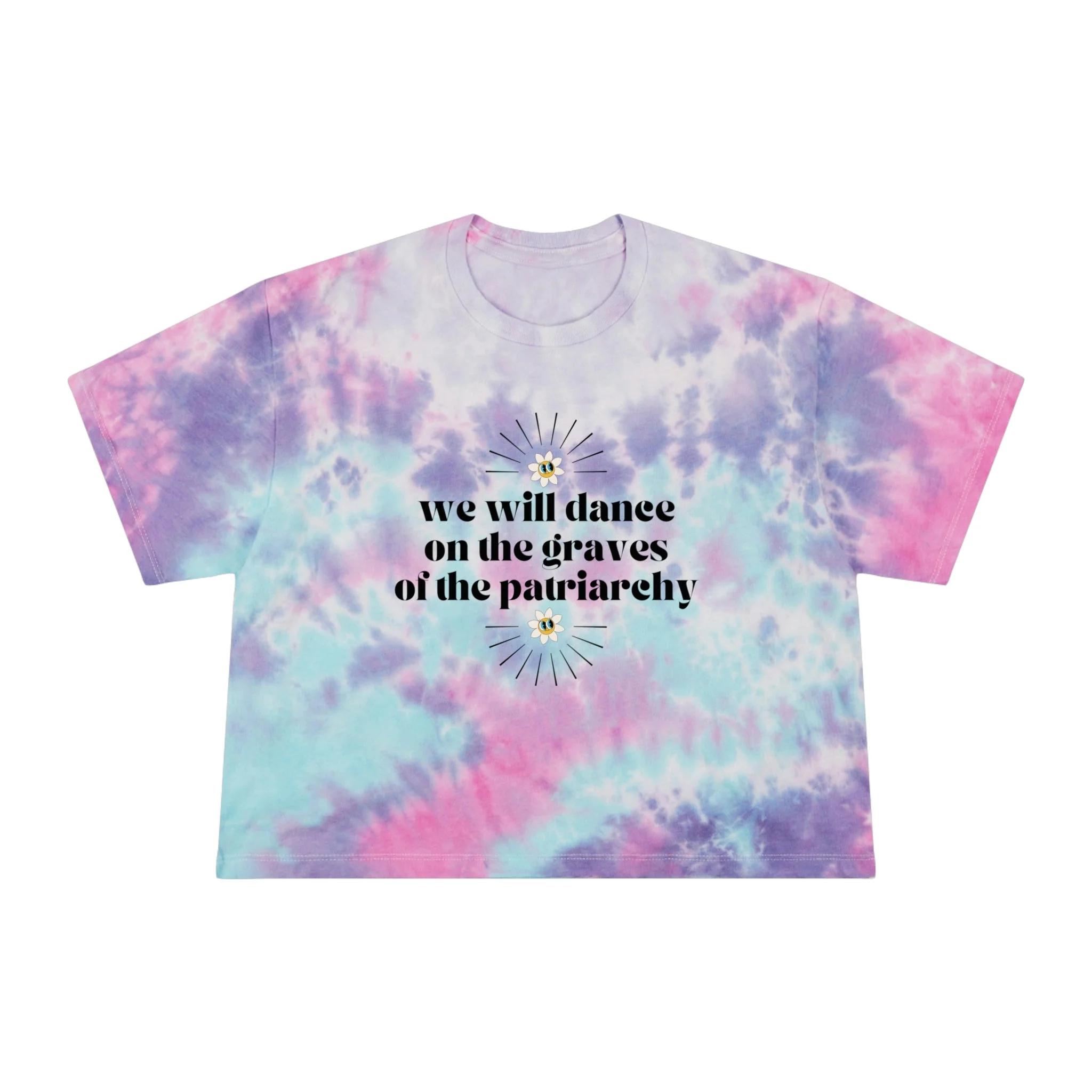 Dance on the Graves of the Patriarchy Women's Feminist Tie-Dye Crop Tee - Image 7