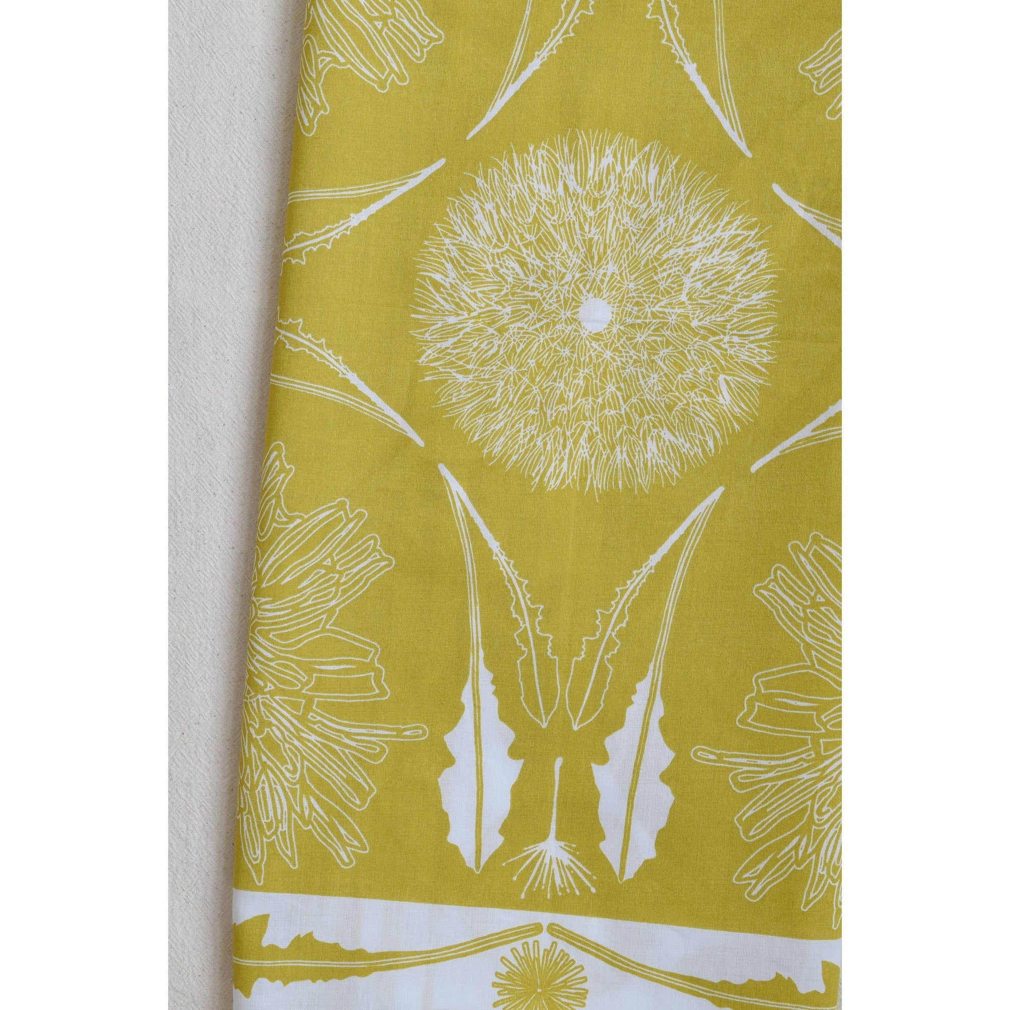Mustard Yellow Dandelion Bandana | Hand Screen-printed Scarf - Image 8