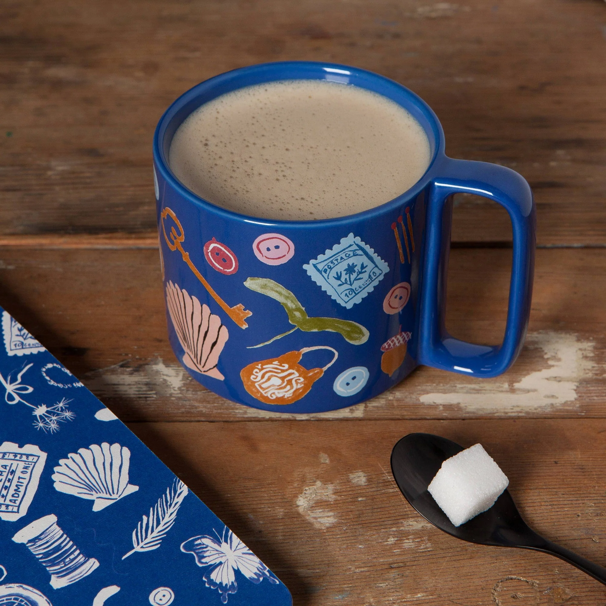 Finders Keepers Ceramic Studio Midi Mug | Cobalt Blue Coffee Tea Cup | 11 oz - Image 4