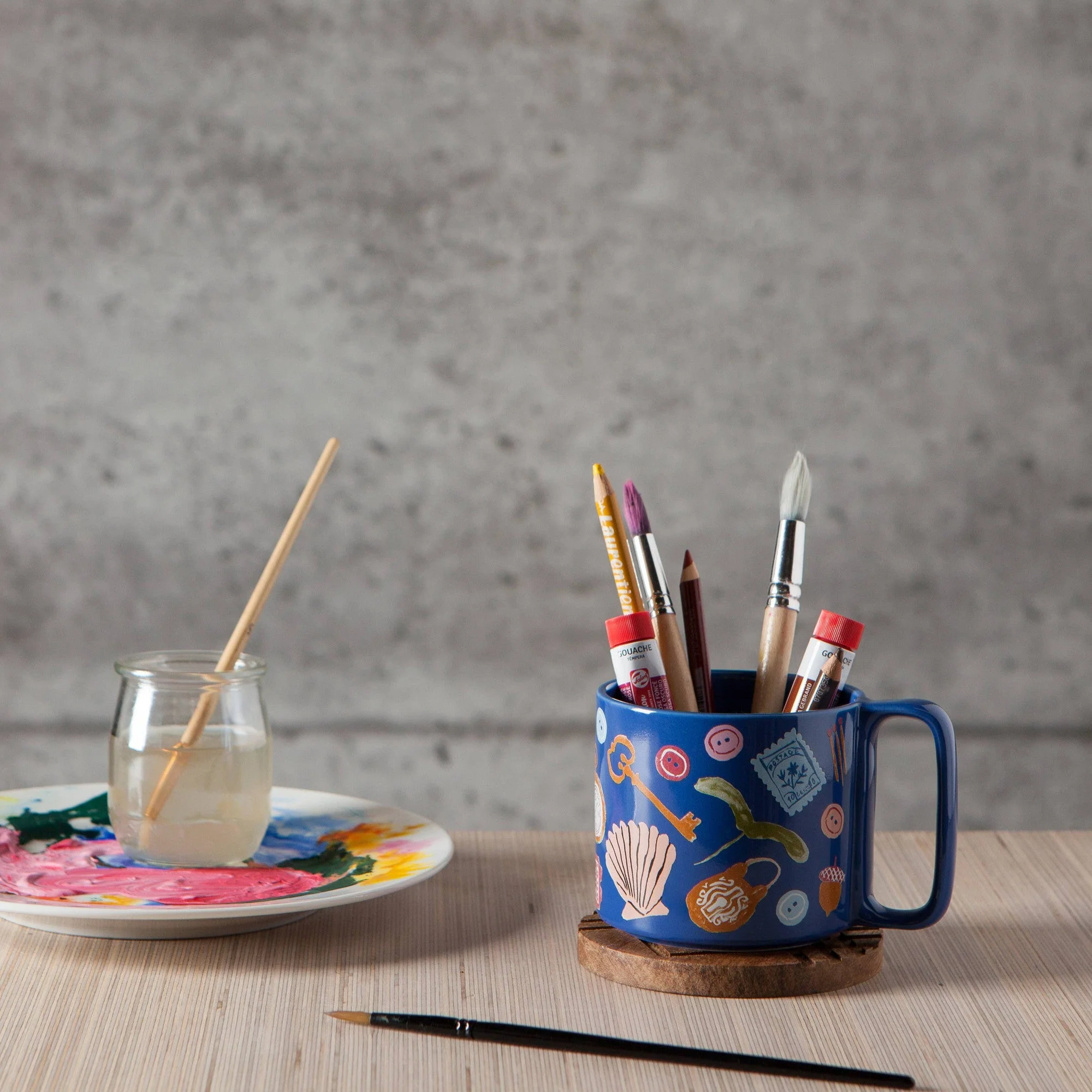 Finders Keepers Ceramic Studio Midi Mug | Cobalt Blue Coffee Tea Cup | 11 oz - Image 5