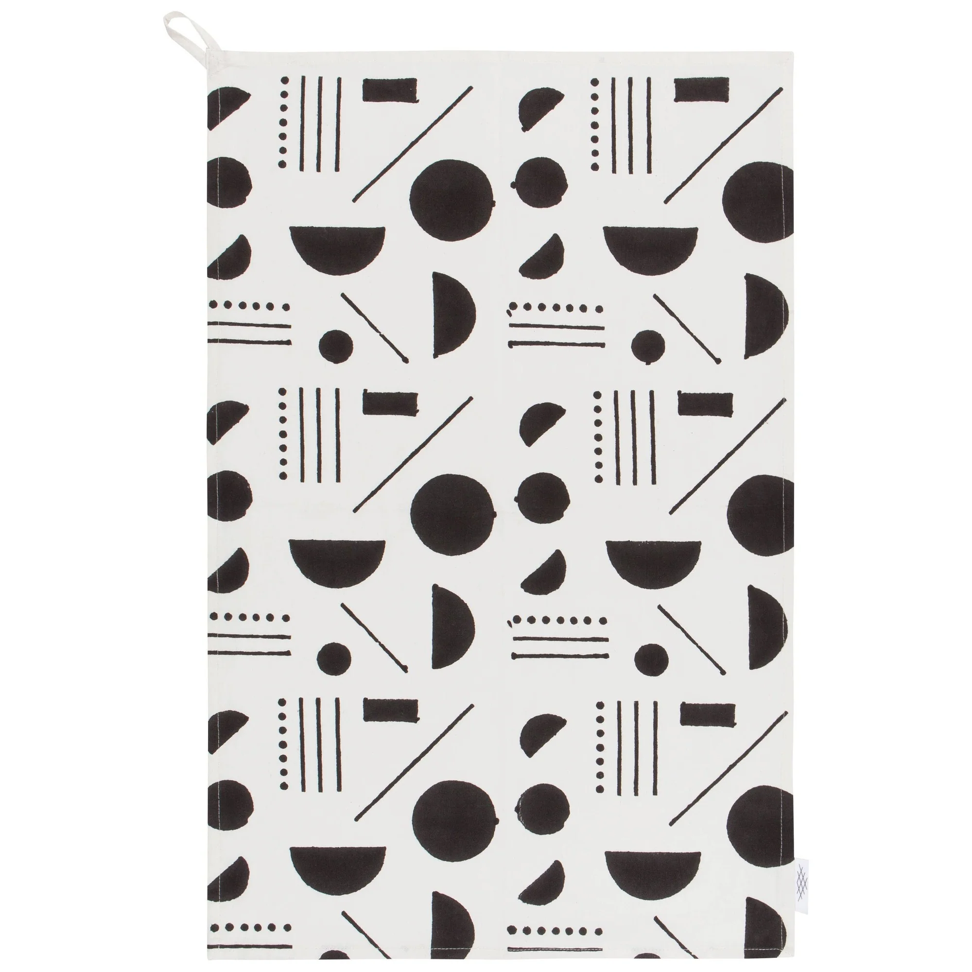 Domino Cotton Block Printed Dishtowel | Minimalist Cotton Hand Tea Dish Cloth | 18" x 28" - Image 3
