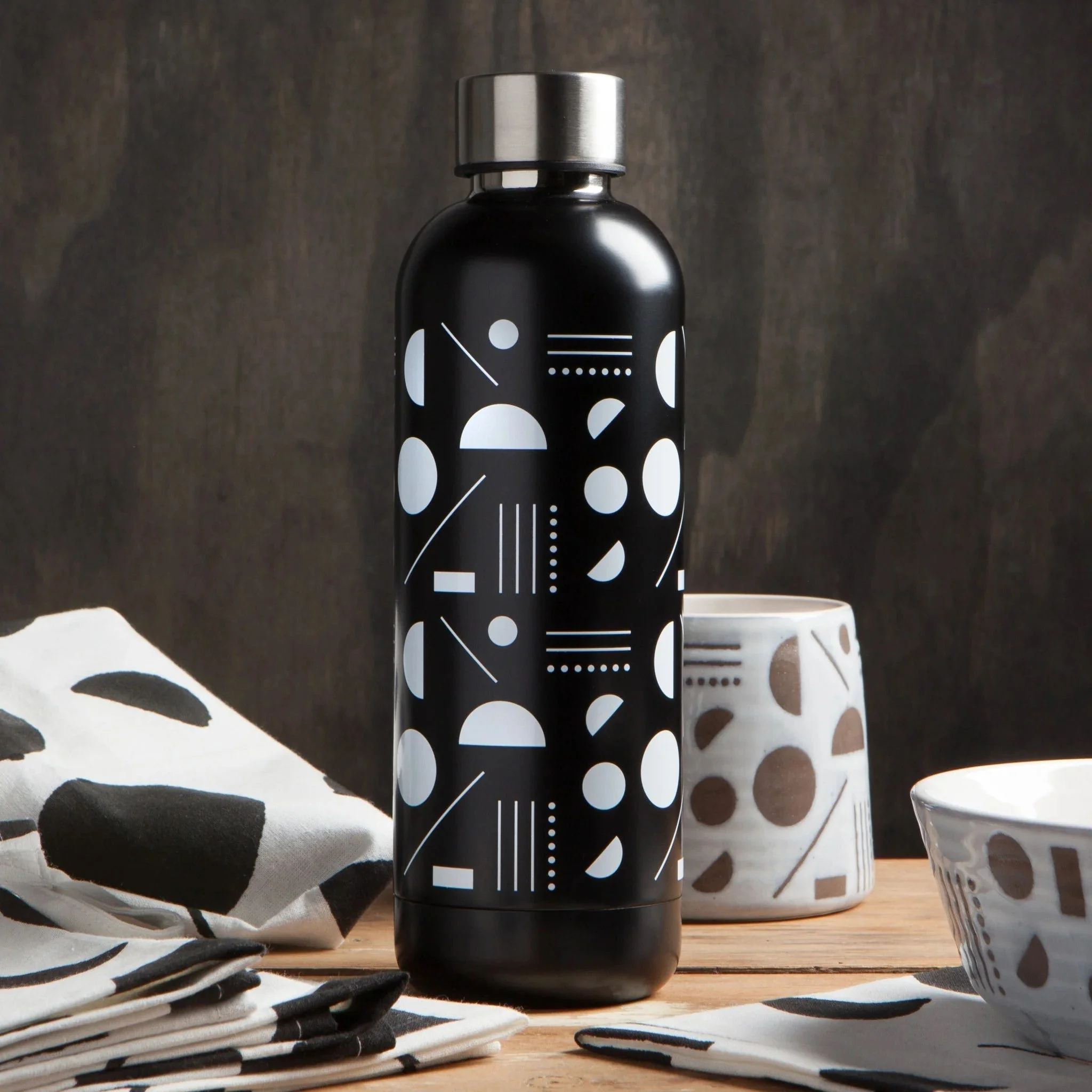 Domino Stainless Steel Water Bottle | Double Walled Reusable Drinkware | 17oz | Gift for Her - Image 3