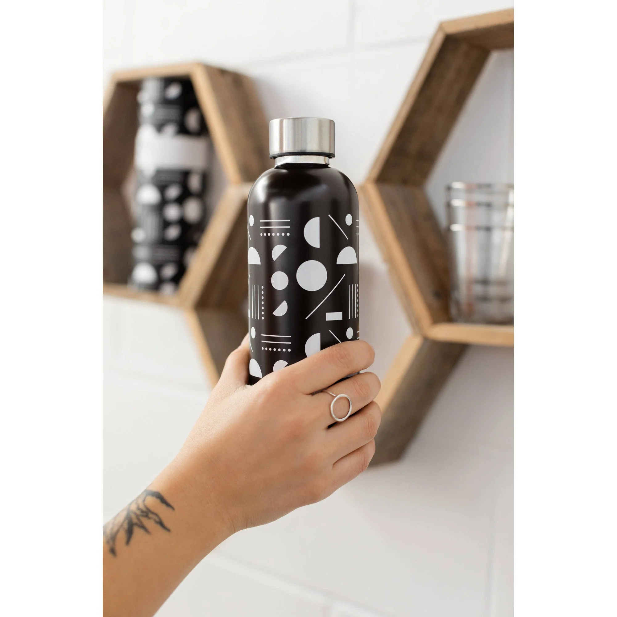Domino Stainless Steel Water Bottle | Double Walled Reusable Drinkware | 17oz | Gift for Her - Image 5