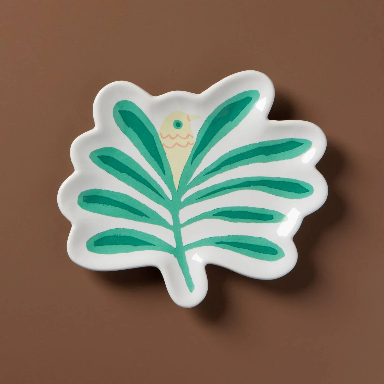 Haven Palm Tree Shaped Ceramic Trinket Tray | Catch-all Decorative Tray | 4.75” x 4” - Image 7