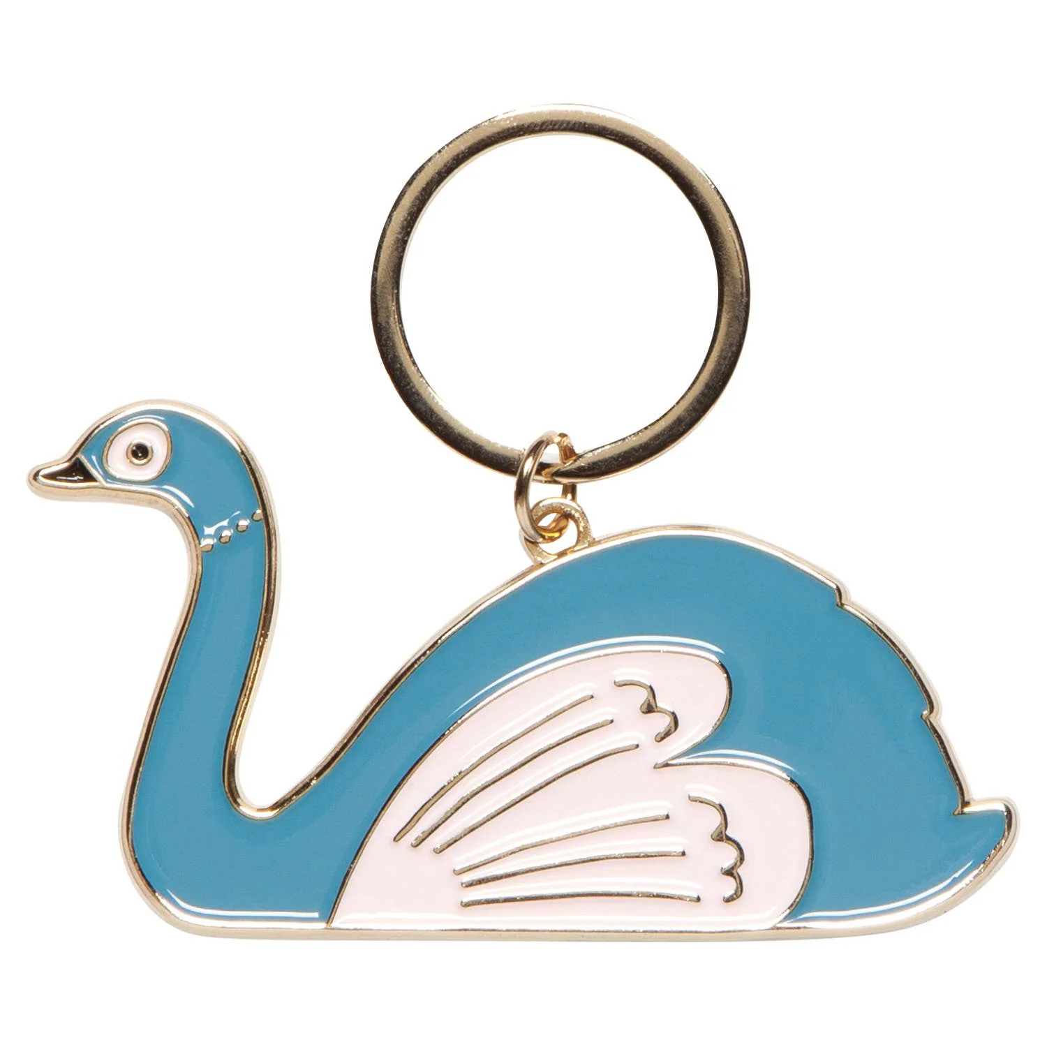 Mighty One Metal Swan Keychain in Turquoise and White - Image 3