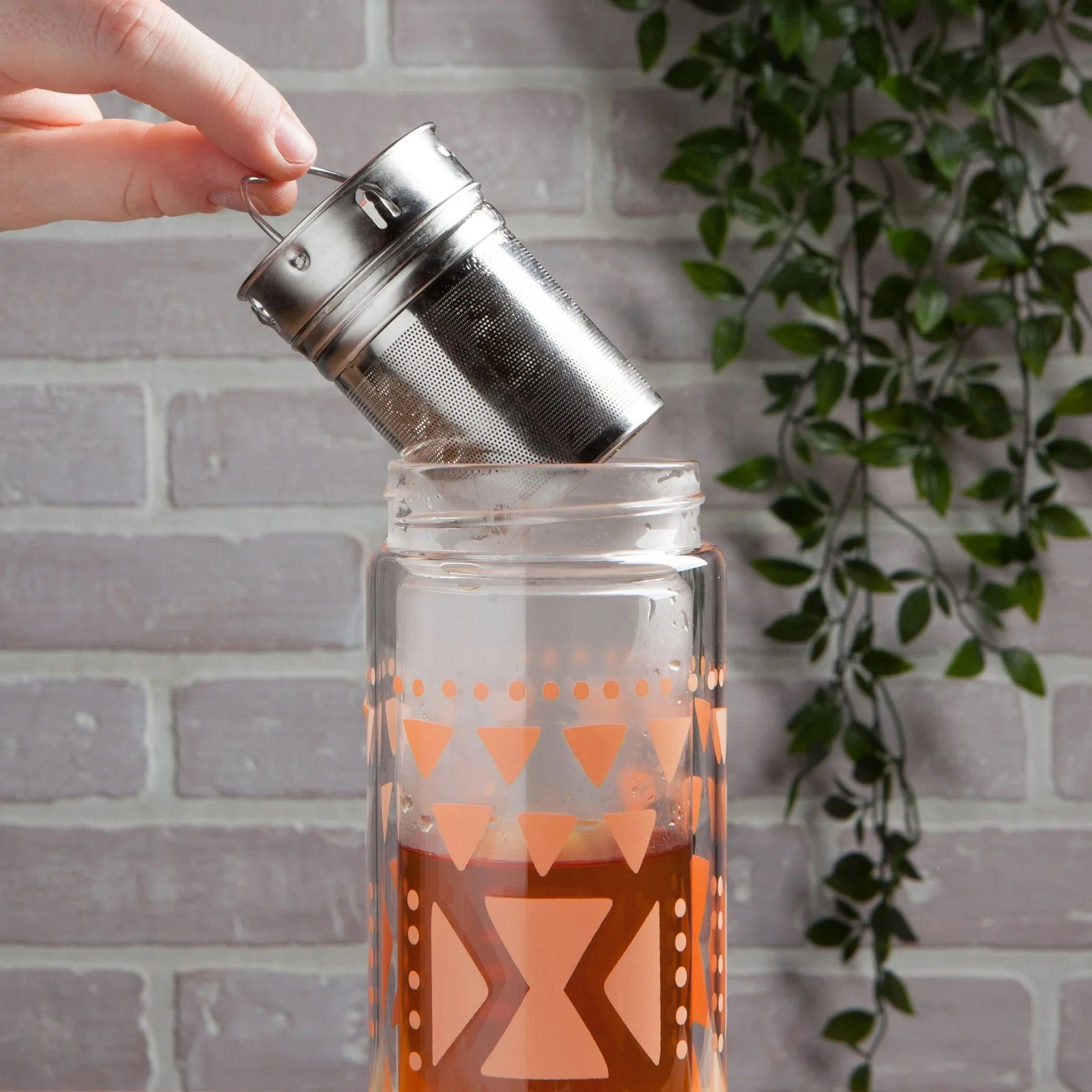 Pink Sustain Double Glass Tea Infuser Bottle | Loose Leaf Tea Holder Steeper Strainer Filter - Image 6