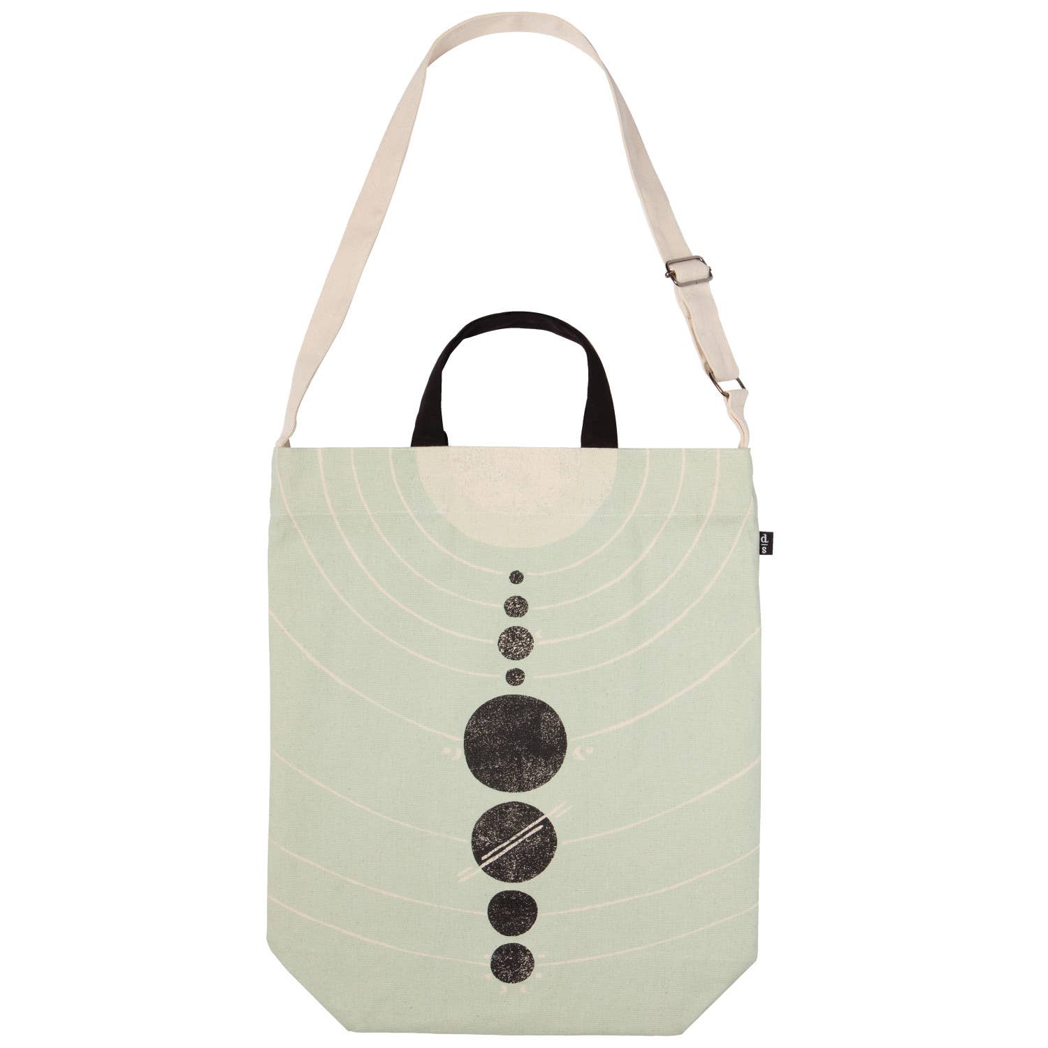 Solaris Team Cross Body Tote Bag | Solar System Cotton Sling Handbag | 15” x 18” | Gift for Her - Image 2