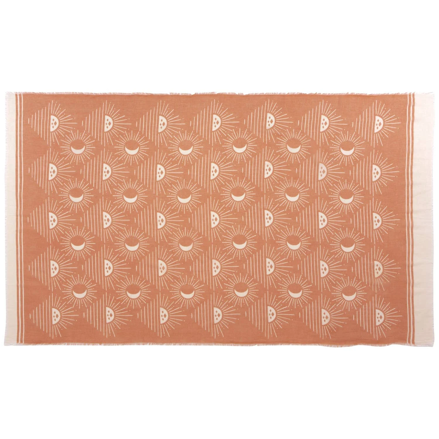 Soleil Printed Cotton Long Designer Scarf in Light Brown | Wrap Shawl Scarves | 40” x 72” - Image 6