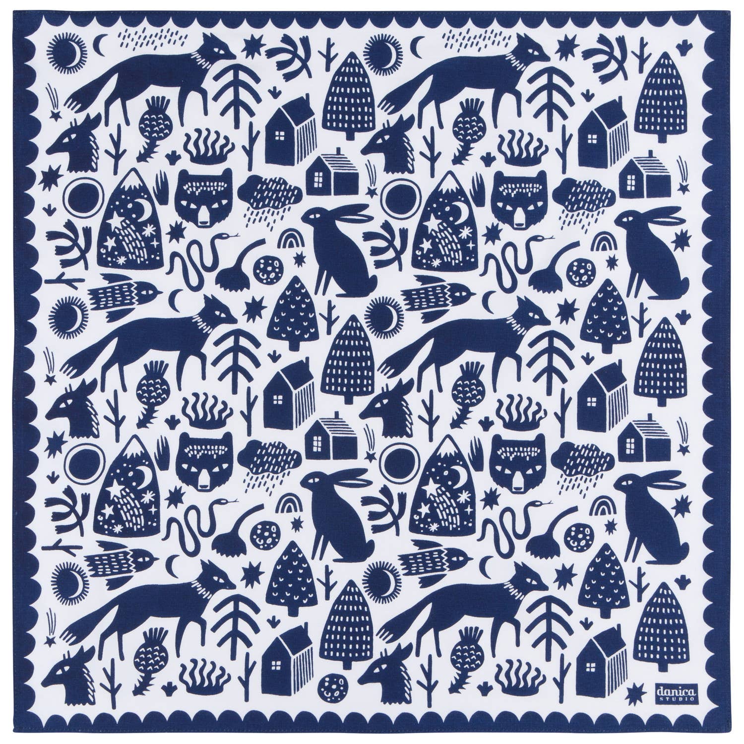 Timber Recycled Cotton Bandana | Scarf Handkerchief Neckerchief | 21"  x  21" - Image 2